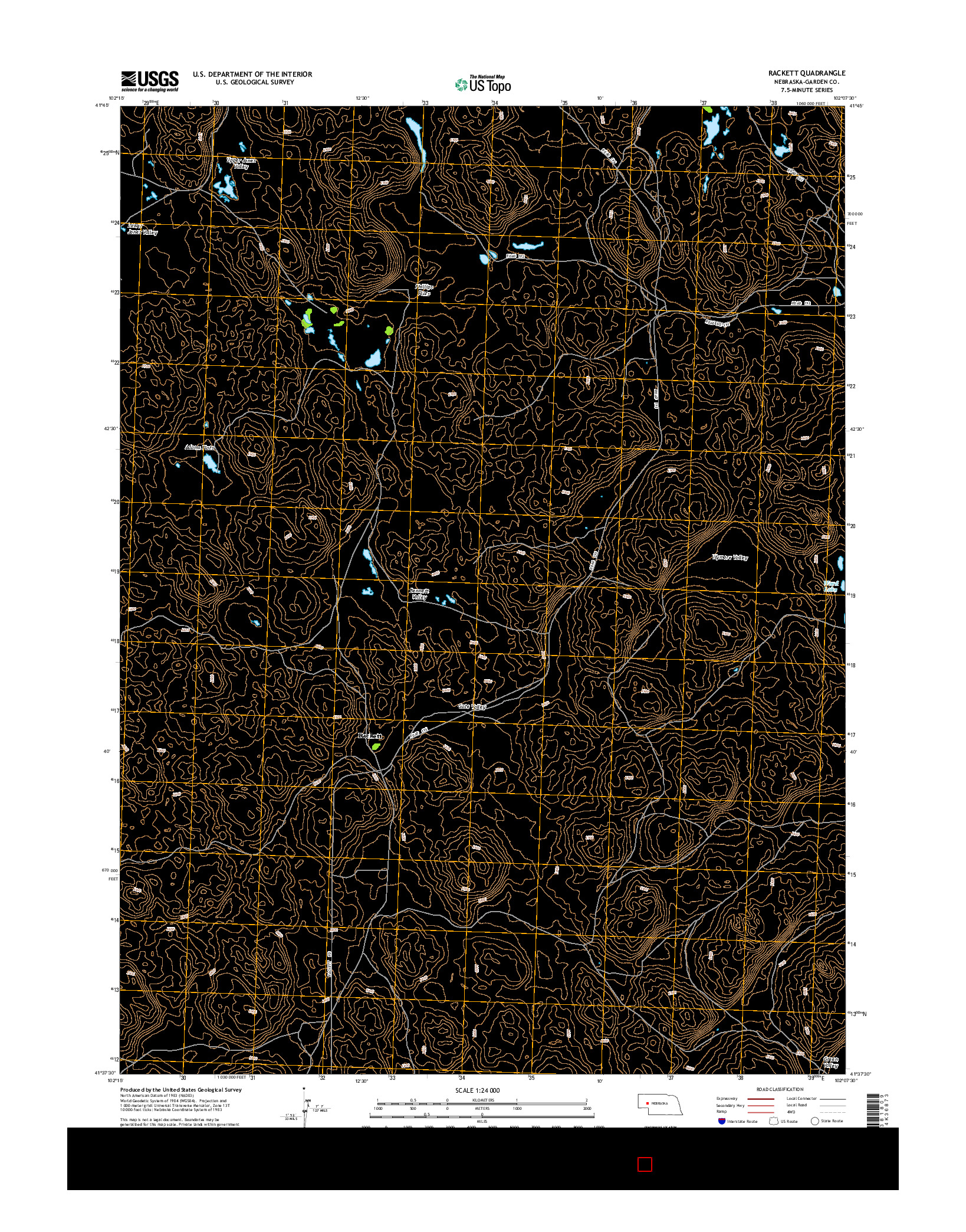 USGS US TOPO 7.5-MINUTE MAP FOR RACKETT, NE 2014