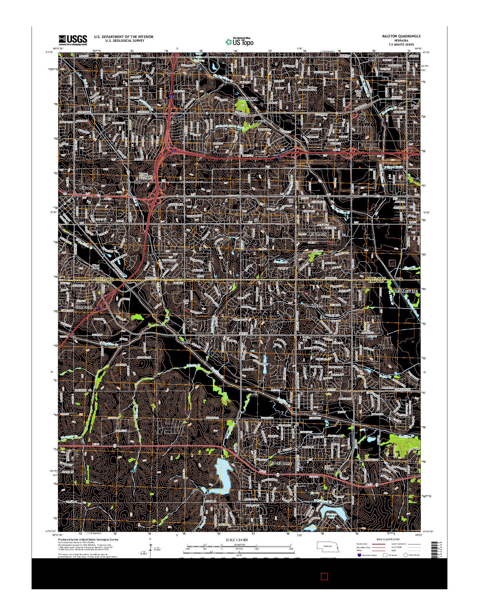 USGS US TOPO 7.5-MINUTE MAP FOR RALSTON, NE 2014