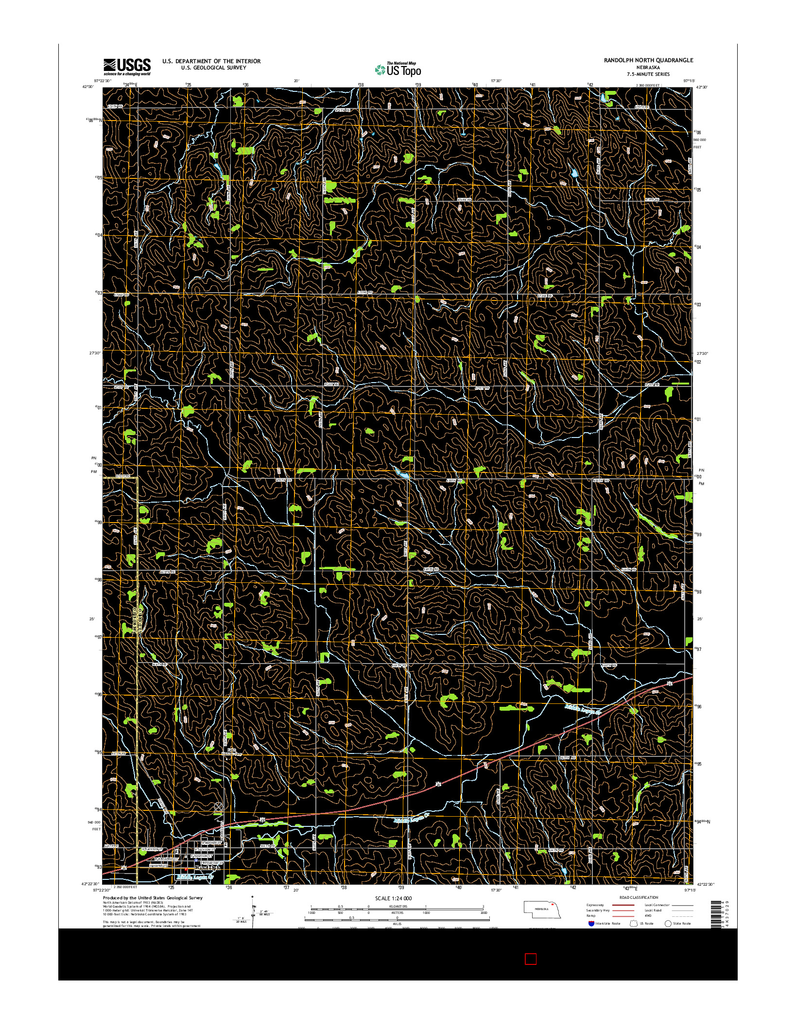 USGS US TOPO 7.5-MINUTE MAP FOR RANDOLPH NORTH, NE 2014