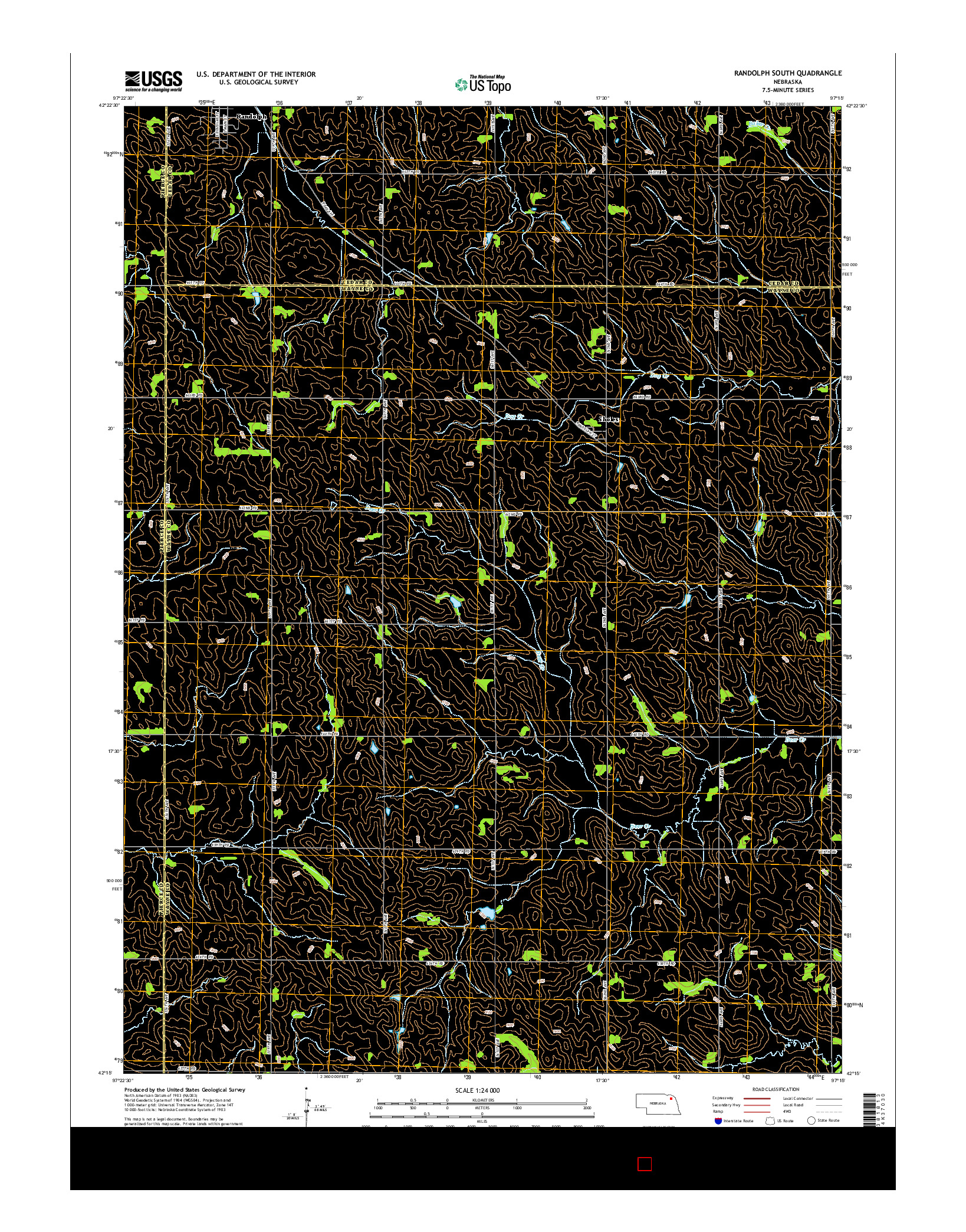 USGS US TOPO 7.5-MINUTE MAP FOR RANDOLPH SOUTH, NE 2014