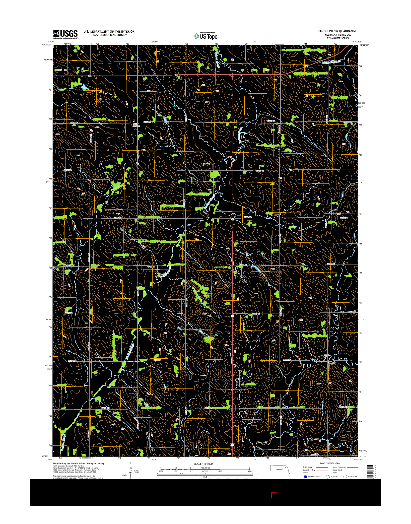USGS US TOPO 7.5-MINUTE MAP FOR RANDOLPH SW, NE 2014