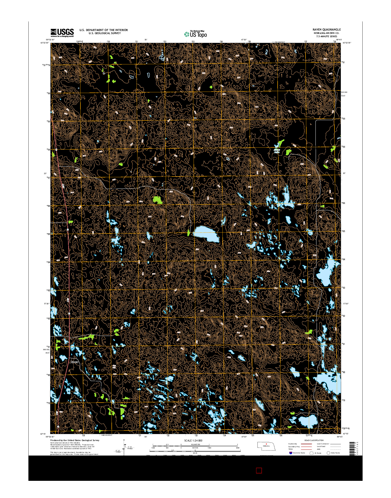 USGS US TOPO 7.5-MINUTE MAP FOR RAVEN, NE 2014