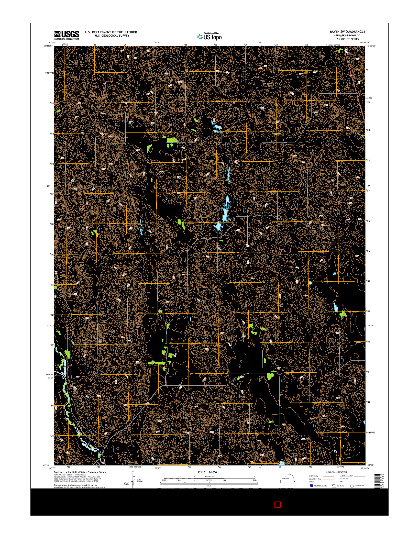 USGS US TOPO 7.5-MINUTE MAP FOR RAVEN SW, NE 2014