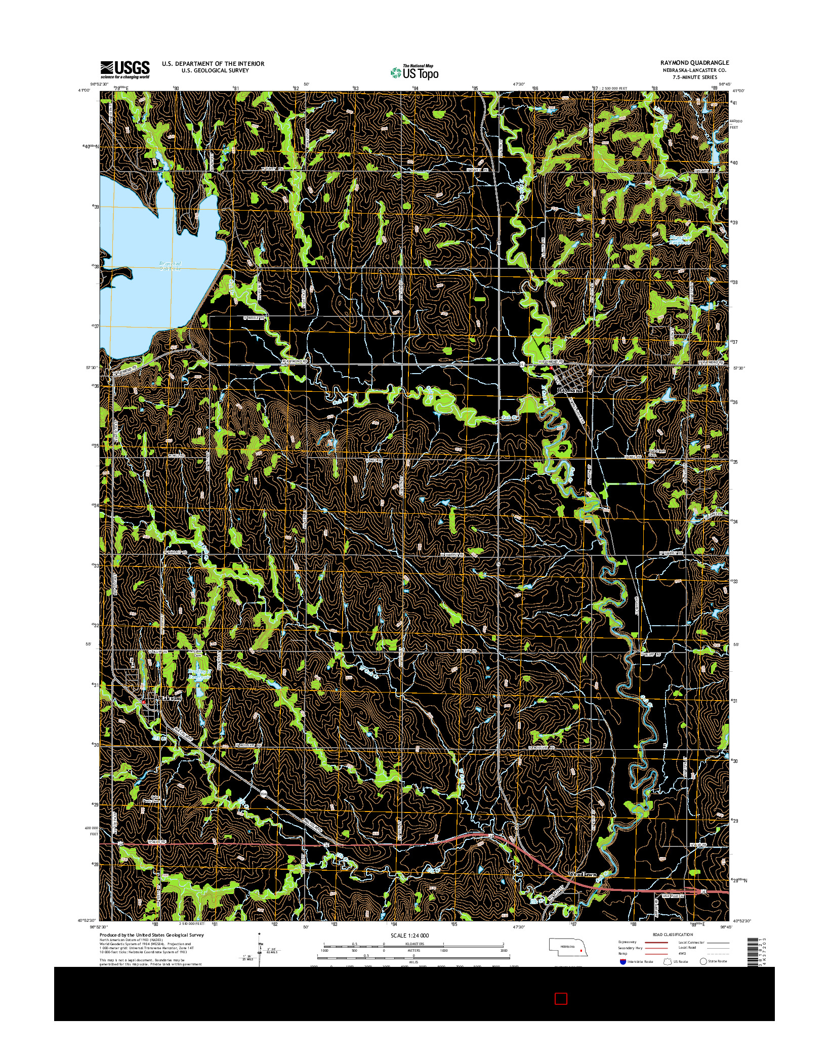 USGS US TOPO 7.5-MINUTE MAP FOR RAYMOND, NE 2014