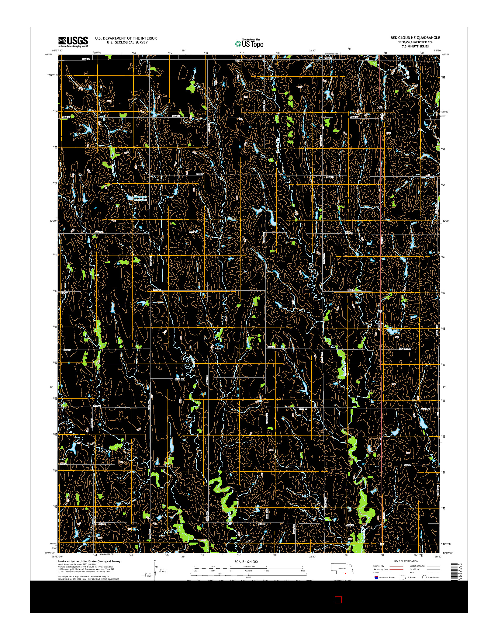 USGS US TOPO 7.5-MINUTE MAP FOR RED CLOUD NE, NE 2014