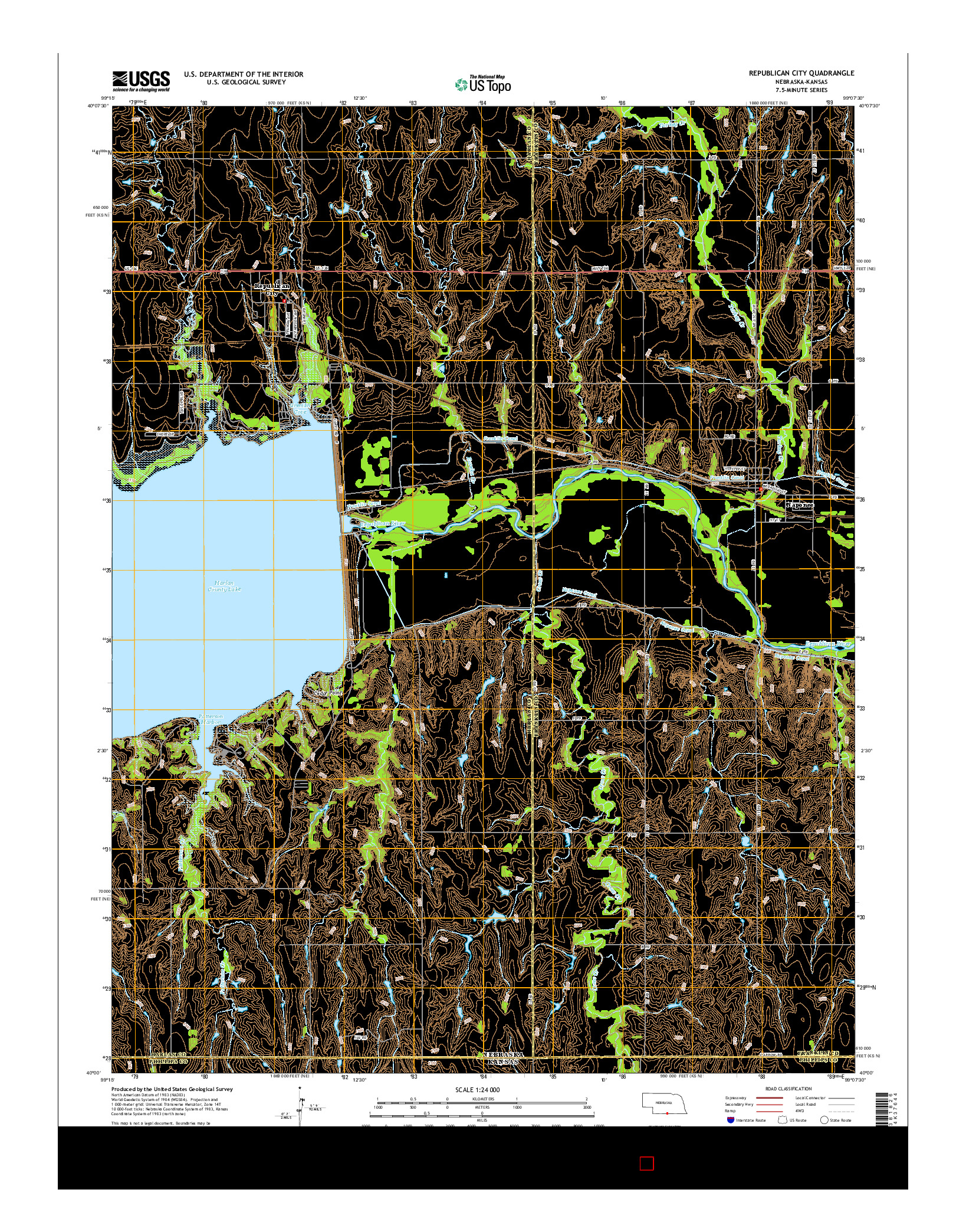 USGS US TOPO 7.5-MINUTE MAP FOR REPUBLICAN CITY, NE-KS 2014