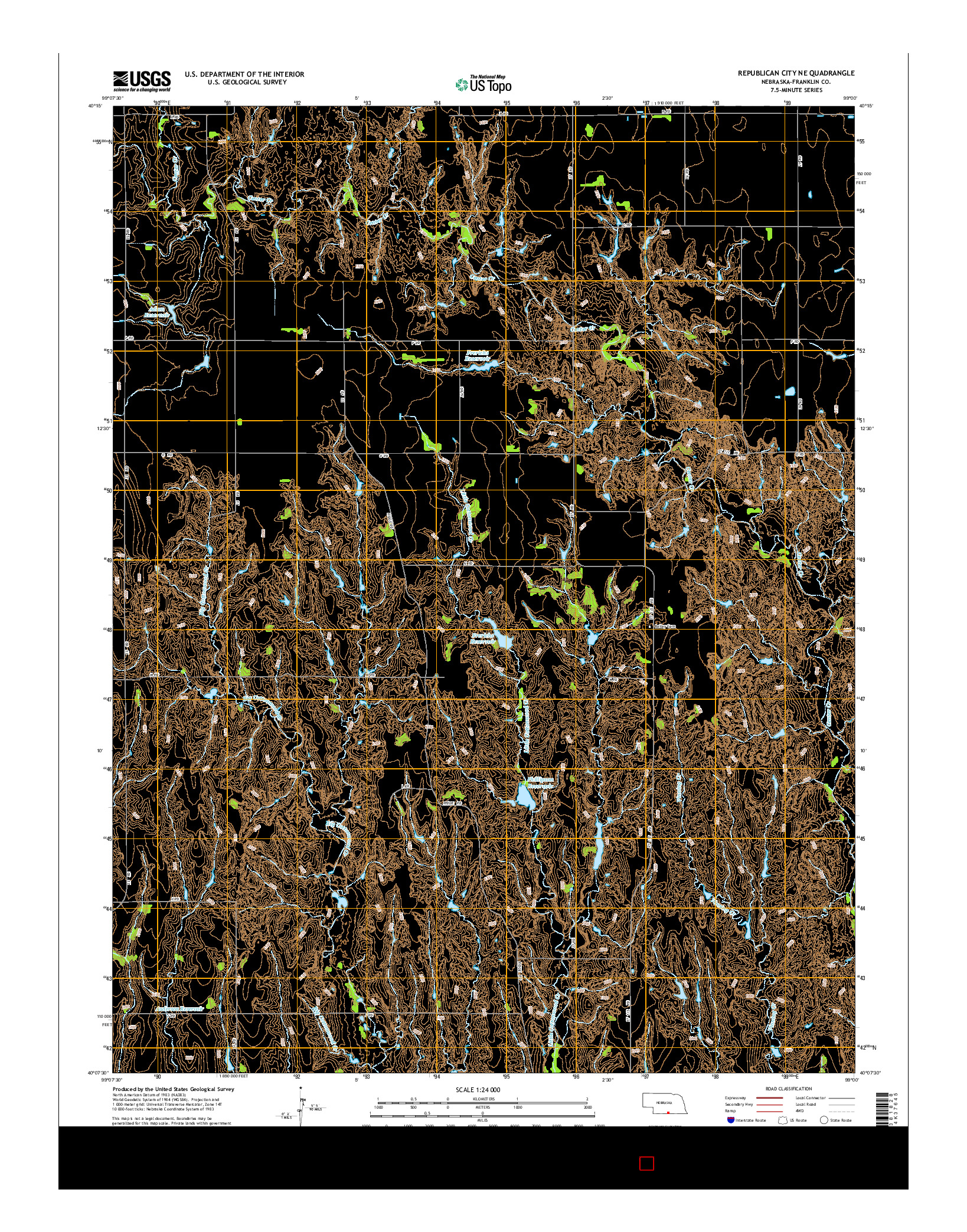 USGS US TOPO 7.5-MINUTE MAP FOR REPUBLICAN CITY NE, NE 2014