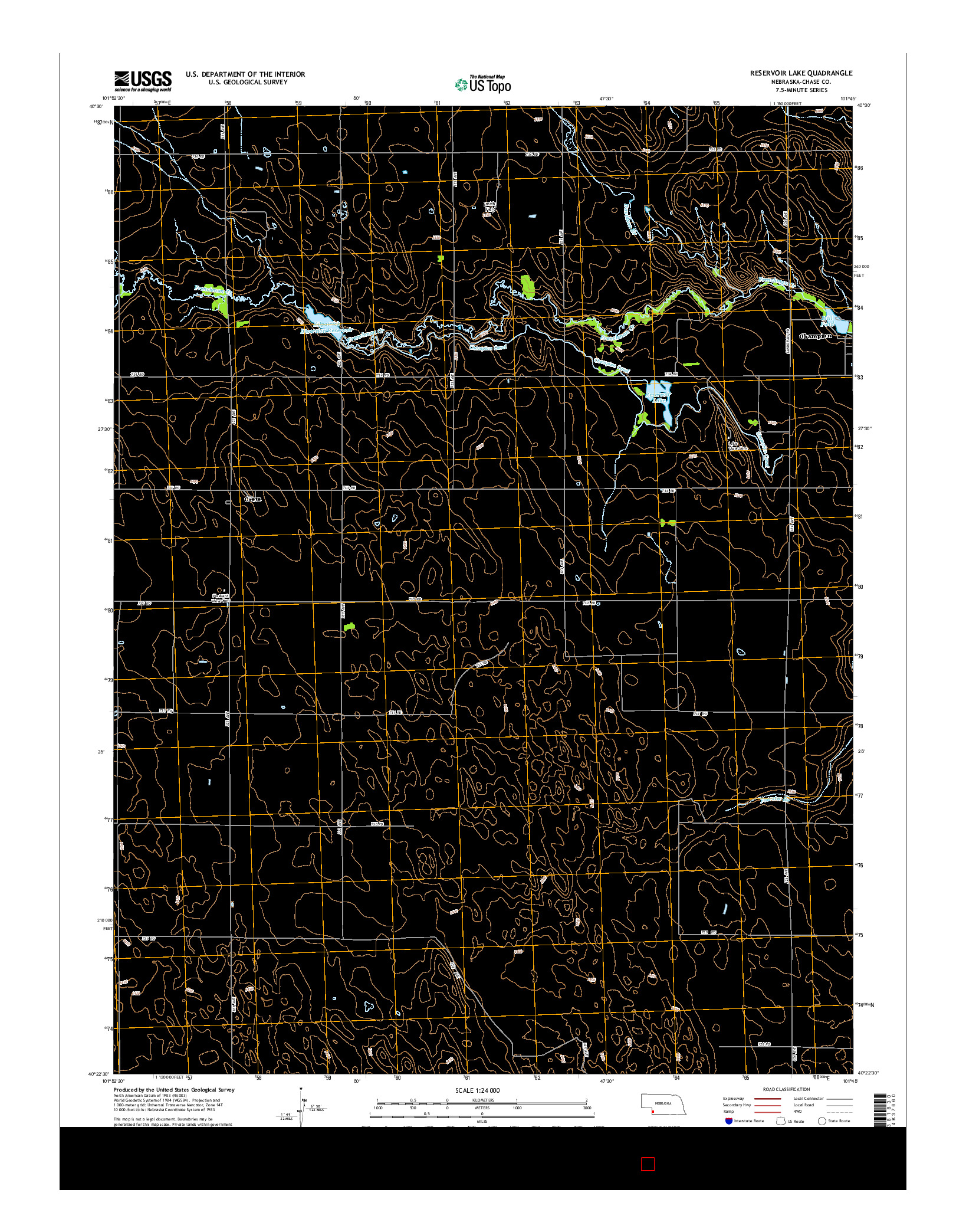 USGS US TOPO 7.5-MINUTE MAP FOR RESERVOIR LAKE, NE 2014