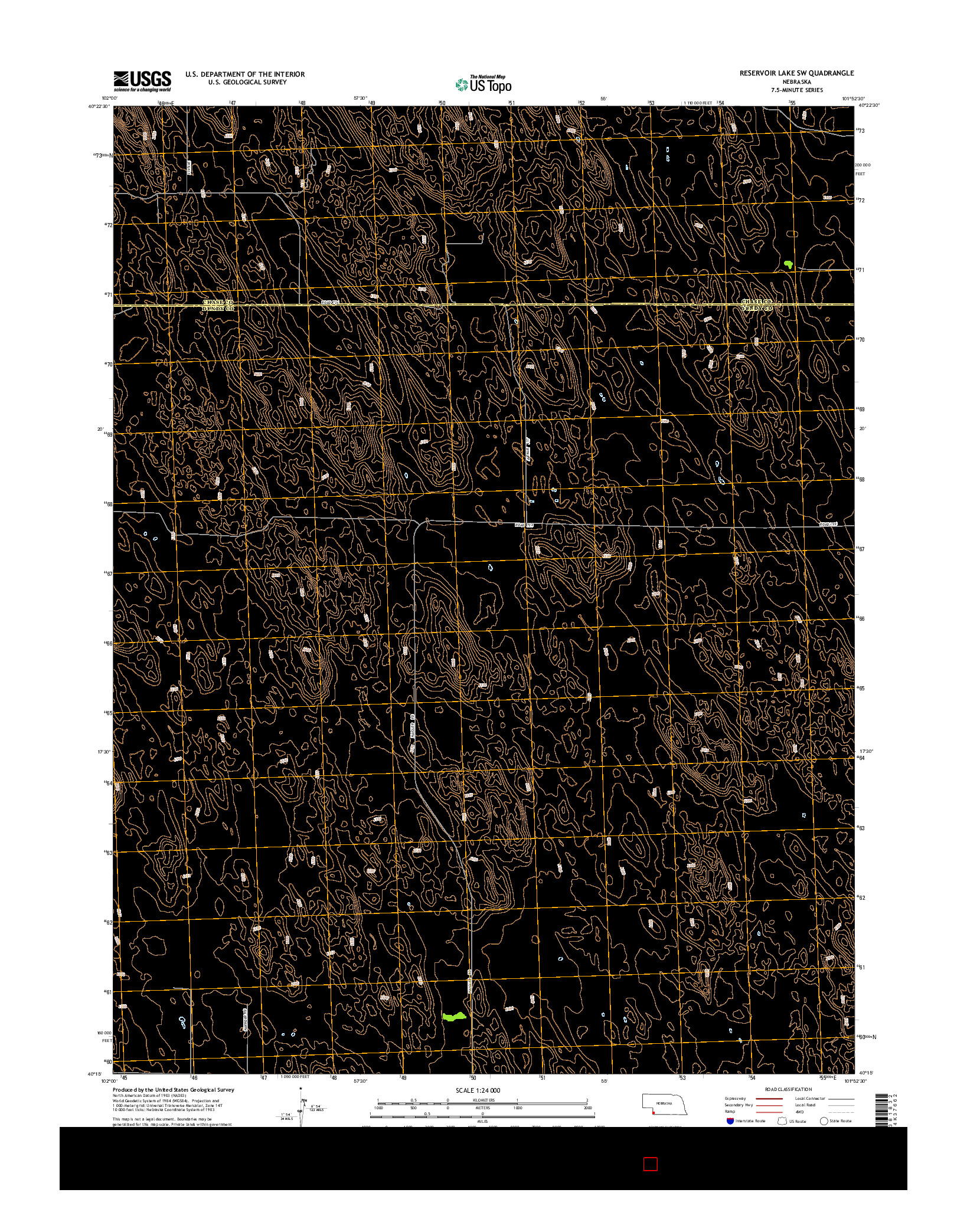 USGS US TOPO 7.5-MINUTE MAP FOR RESERVOIR LAKE SW, NE 2014