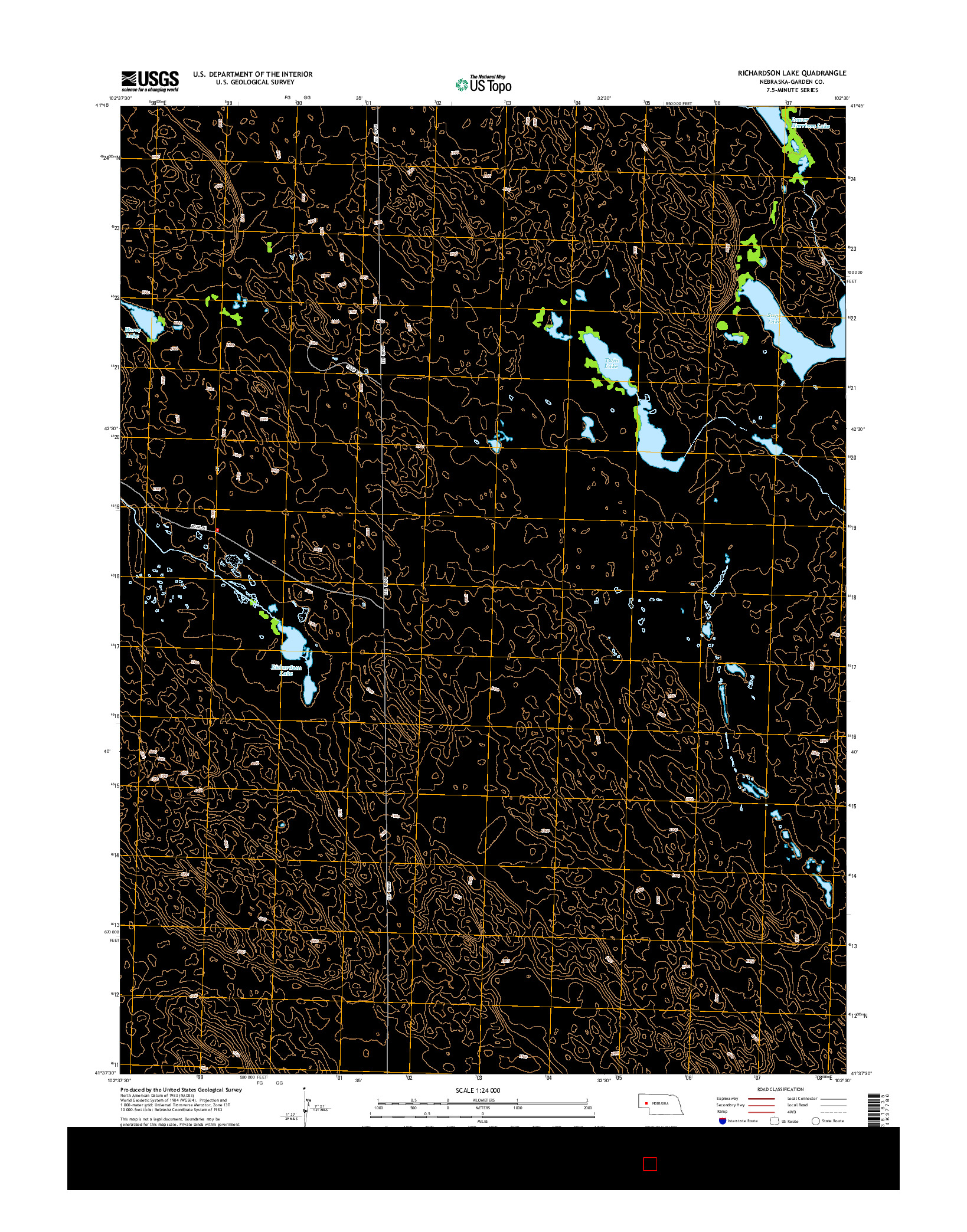 USGS US TOPO 7.5-MINUTE MAP FOR RICHARDSON LAKE, NE 2014