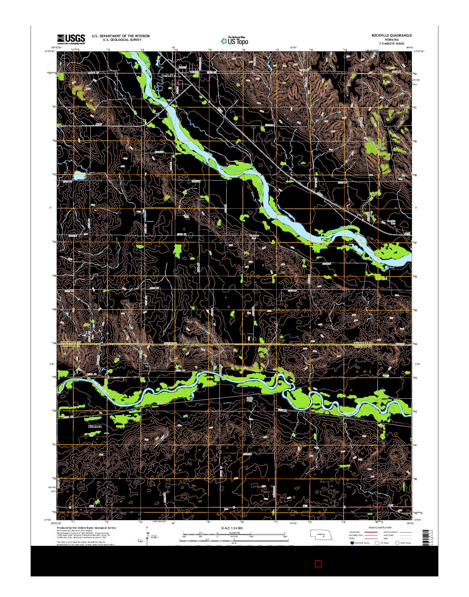 USGS US TOPO 7.5-MINUTE MAP FOR ROCKVILLE, NE 2014