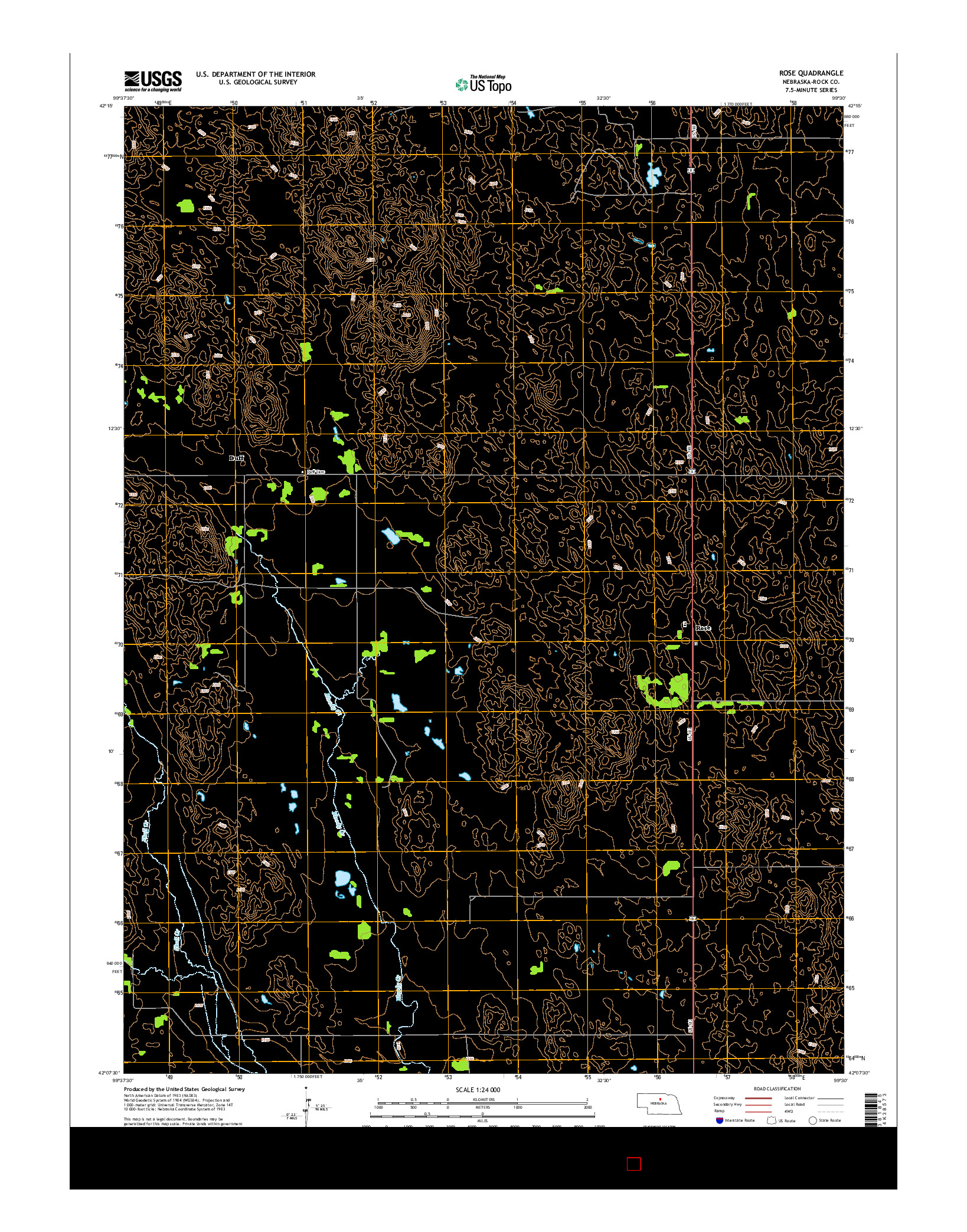 USGS US TOPO 7.5-MINUTE MAP FOR ROSE, NE 2014