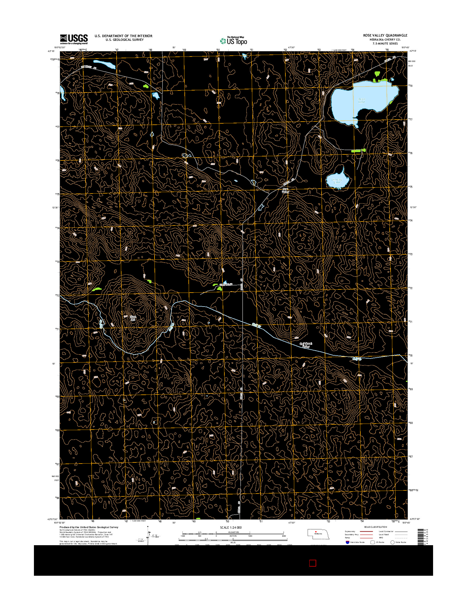 USGS US TOPO 7.5-MINUTE MAP FOR ROSE VALLEY, NE 2014