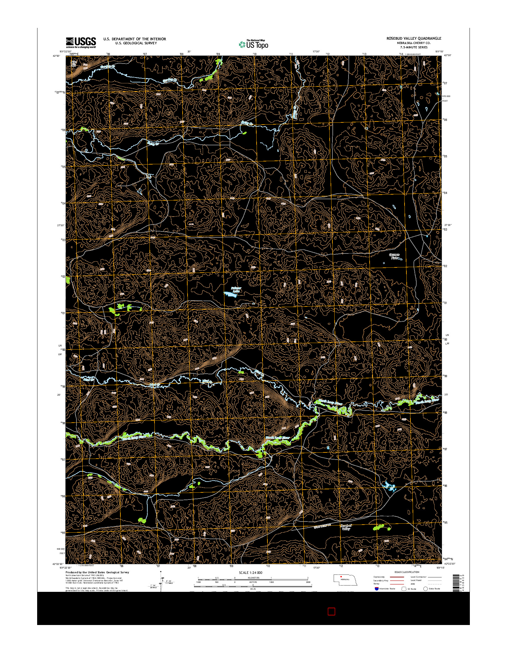 USGS US TOPO 7.5-MINUTE MAP FOR ROSEBUD VALLEY, NE 2014