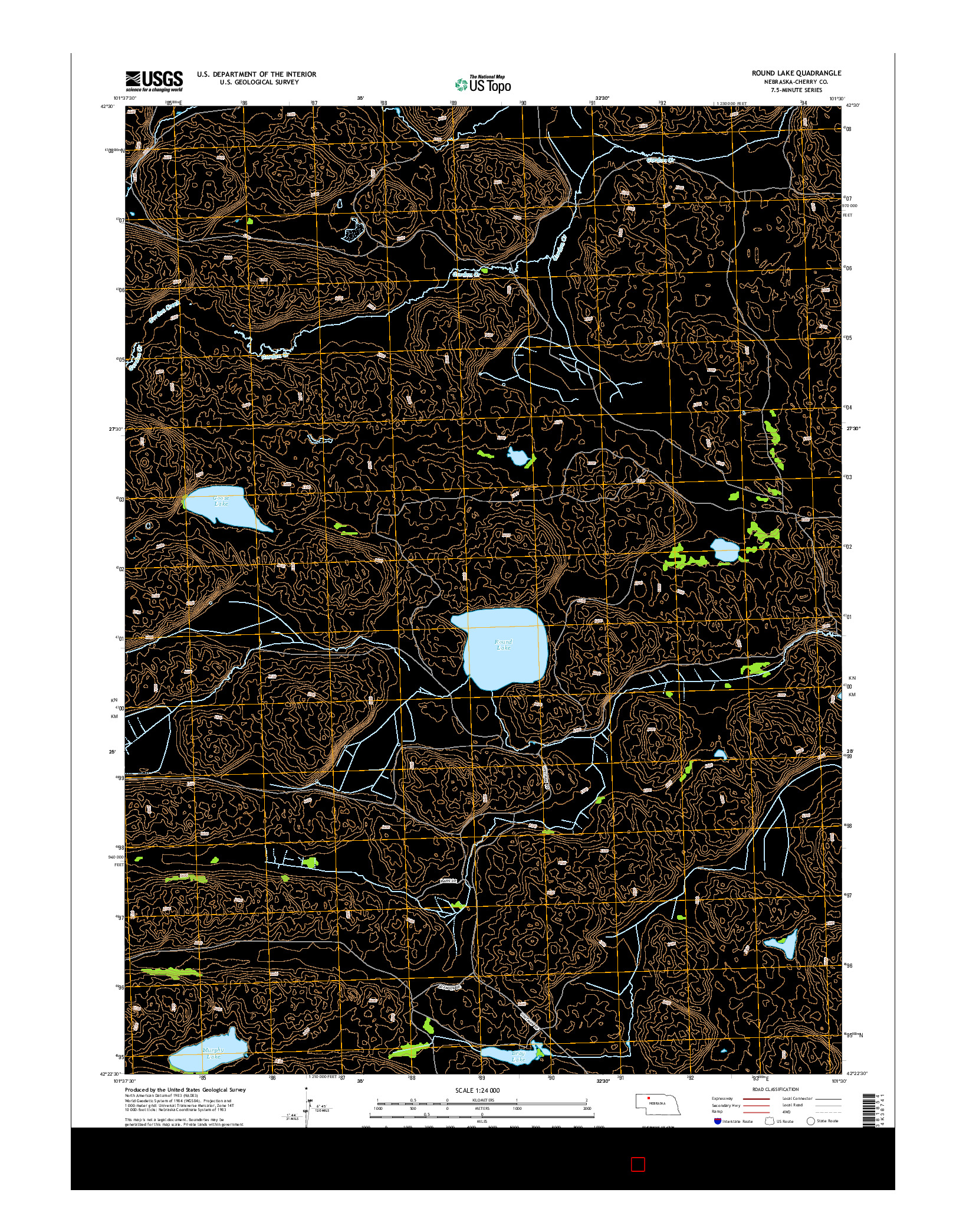 USGS US TOPO 7.5-MINUTE MAP FOR ROUND LAKE, NE 2014