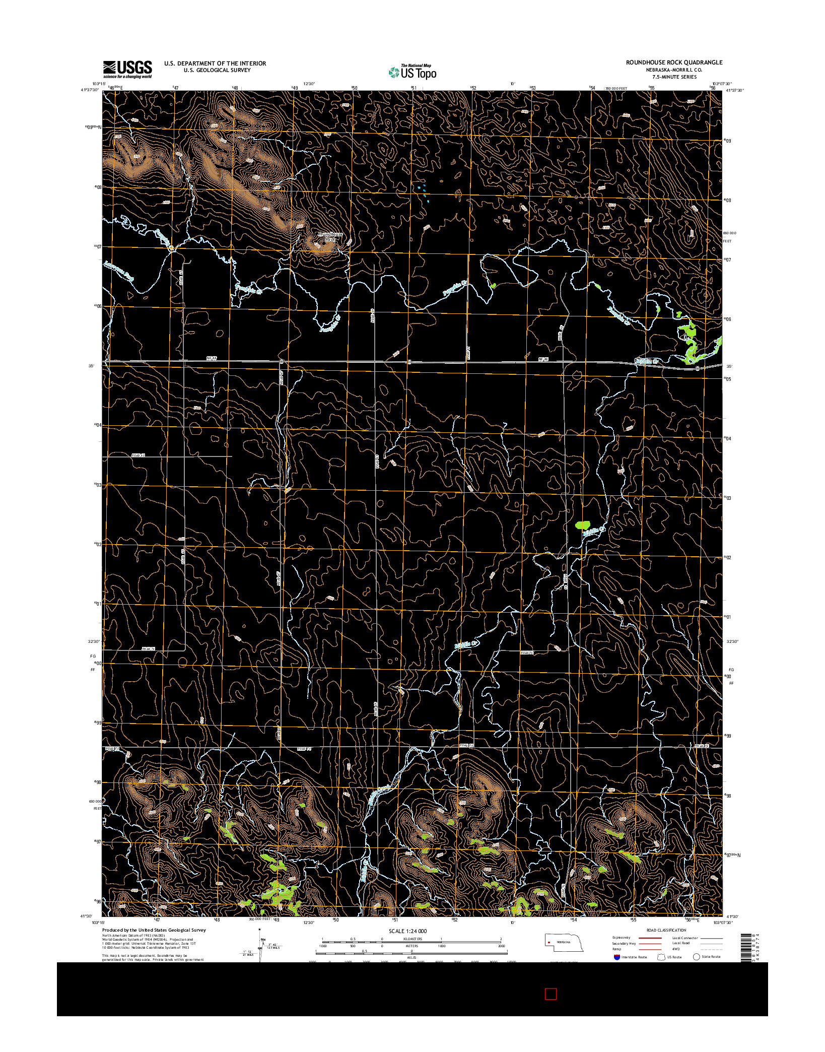 USGS US TOPO 7.5-MINUTE MAP FOR ROUNDHOUSE ROCK, NE 2014