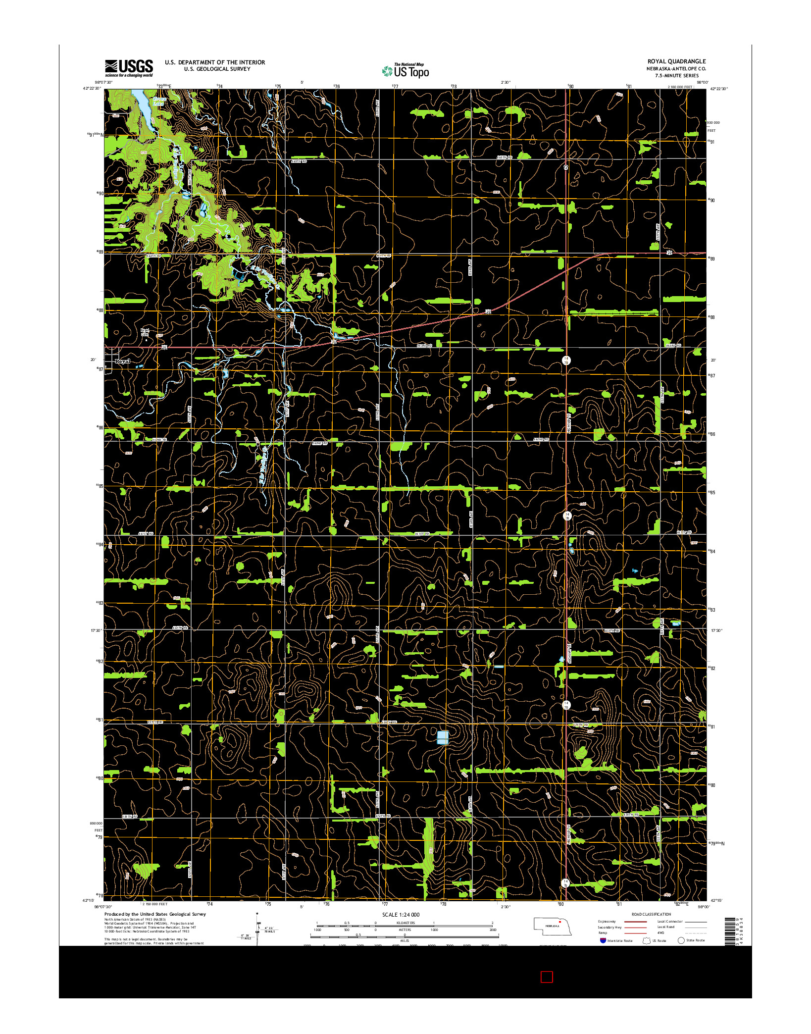 USGS US TOPO 7.5-MINUTE MAP FOR ROYAL, NE 2014