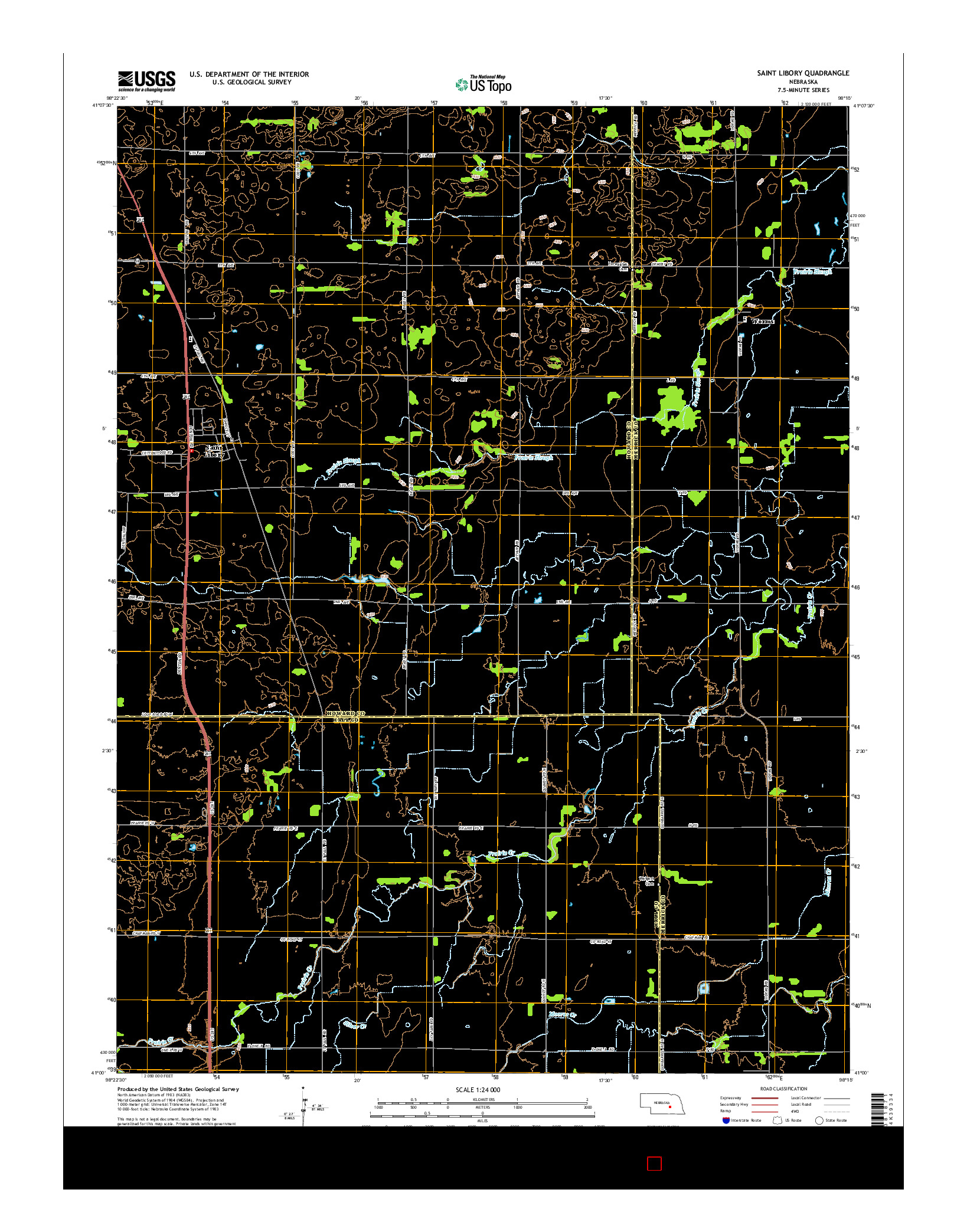 USGS US TOPO 7.5-MINUTE MAP FOR SAINT LIBORY, NE 2014
