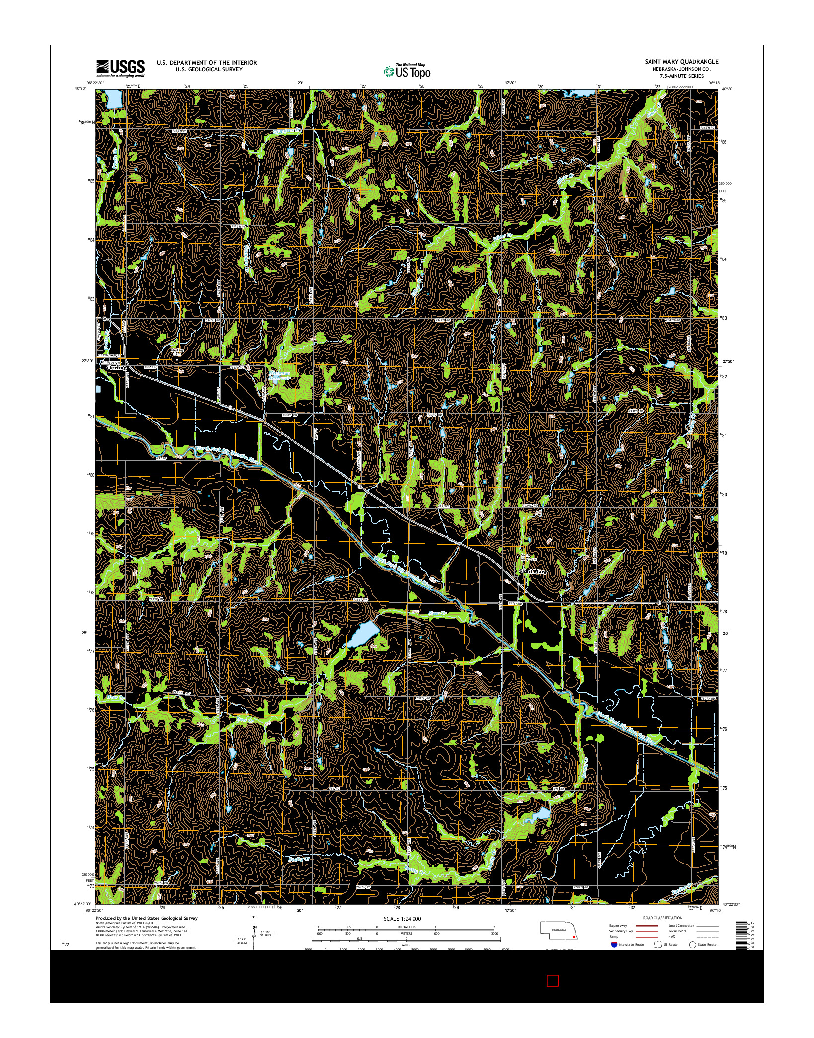USGS US TOPO 7.5-MINUTE MAP FOR SAINT MARY, NE 2014