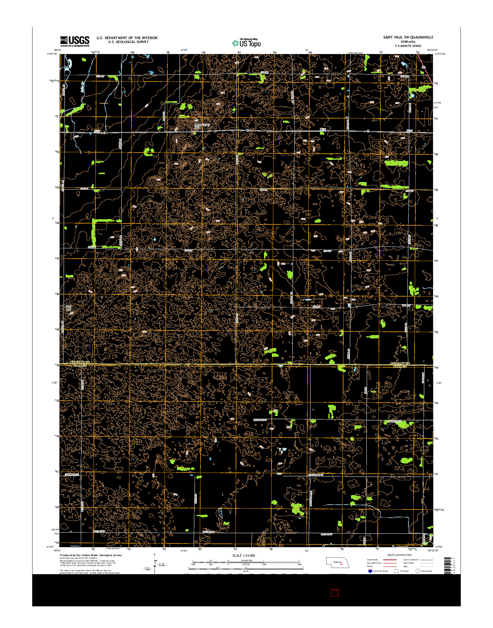 USGS US TOPO 7.5-MINUTE MAP FOR SAINT PAUL SW, NE 2014