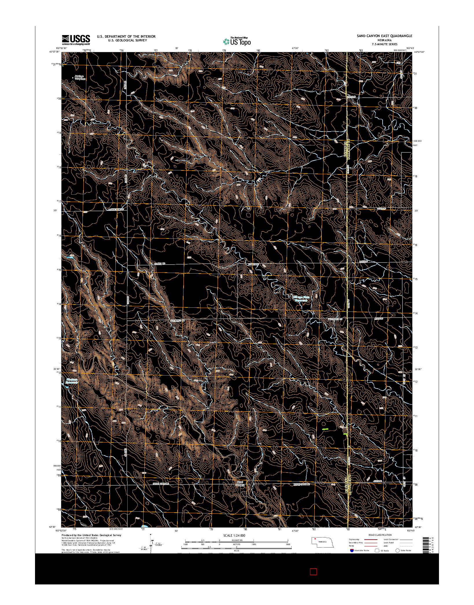 USGS US TOPO 7.5-MINUTE MAP FOR SAND CANYON EAST, NE 2014