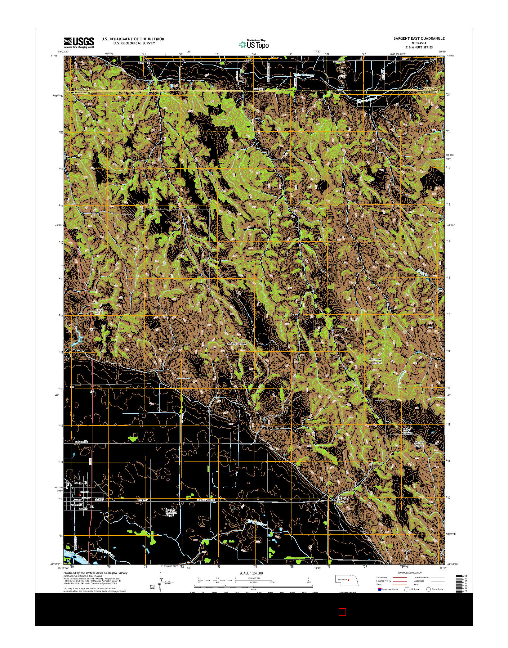 USGS US TOPO 7.5-MINUTE MAP FOR SARGENT EAST, NE 2014