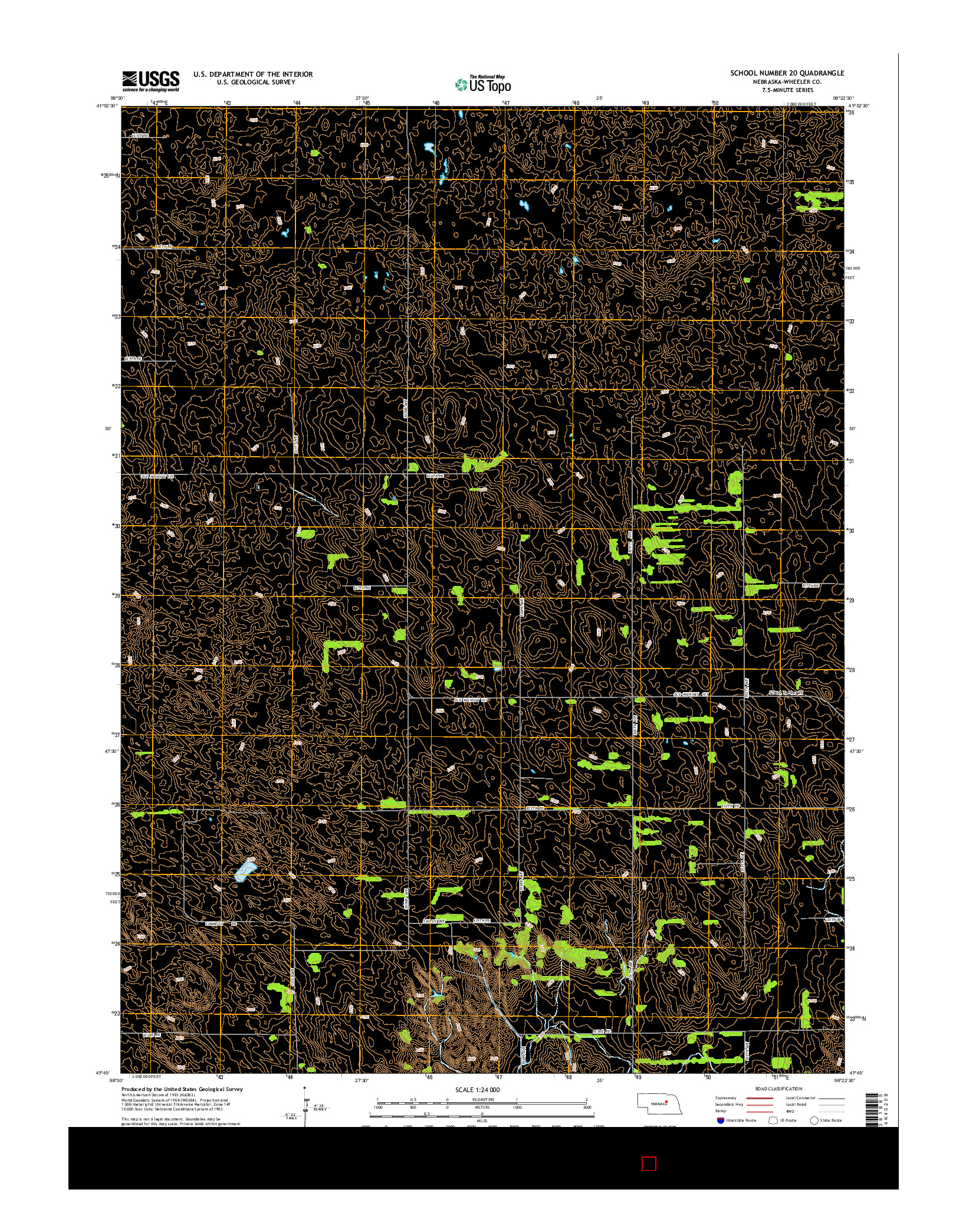 USGS US TOPO 7.5-MINUTE MAP FOR SCHOOL NUMBER 20, NE 2014