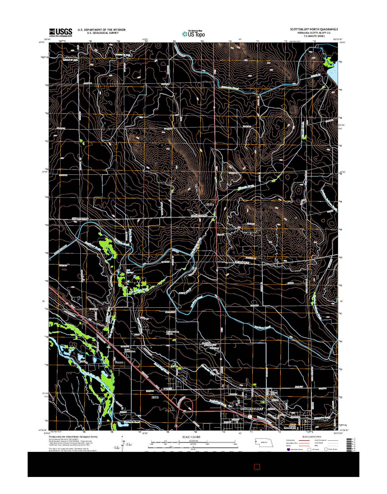 USGS US TOPO 7.5-MINUTE MAP FOR SCOTTSBLUFF NORTH, NE 2014