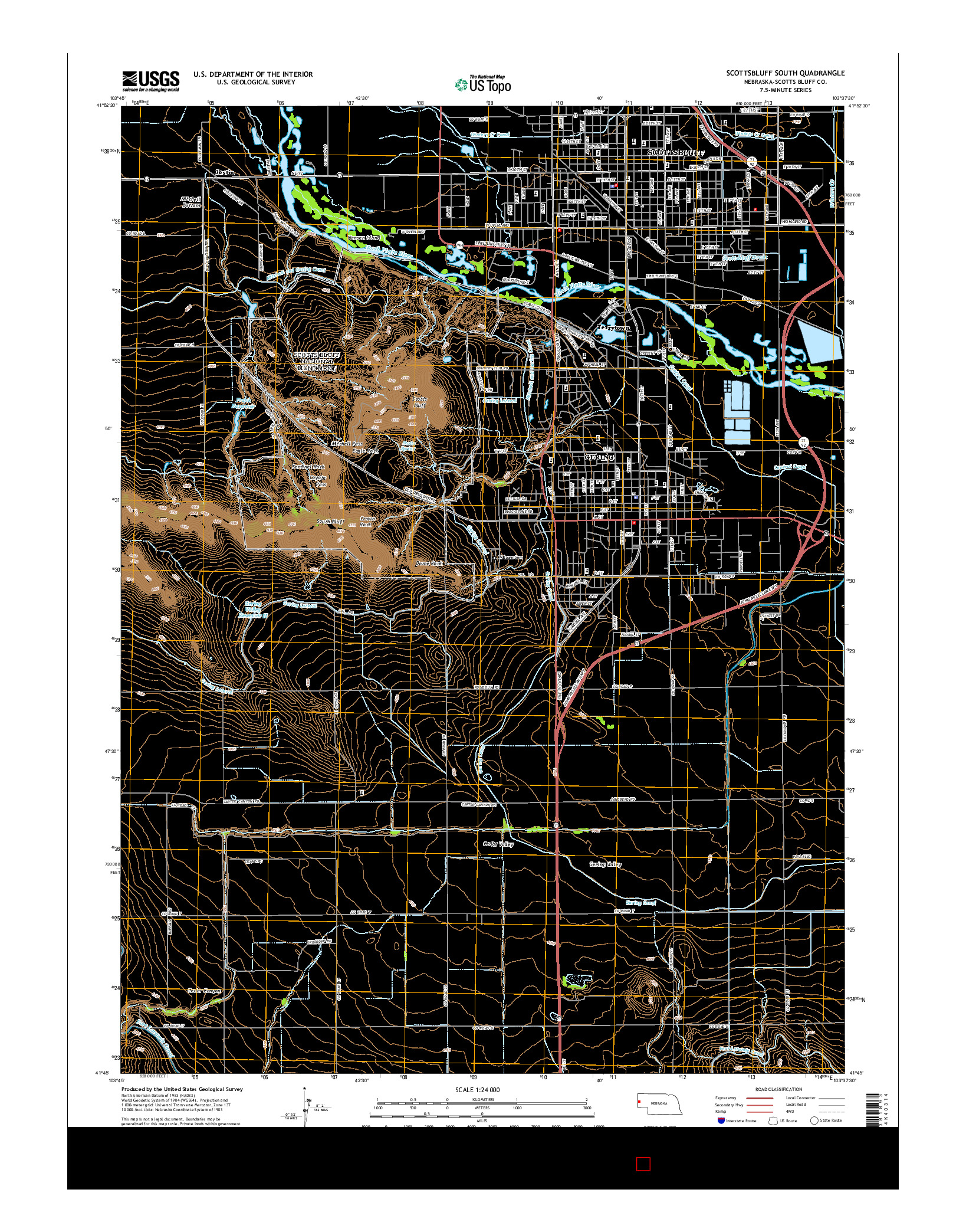 USGS US TOPO 7.5-MINUTE MAP FOR SCOTTSBLUFF SOUTH, NE 2014