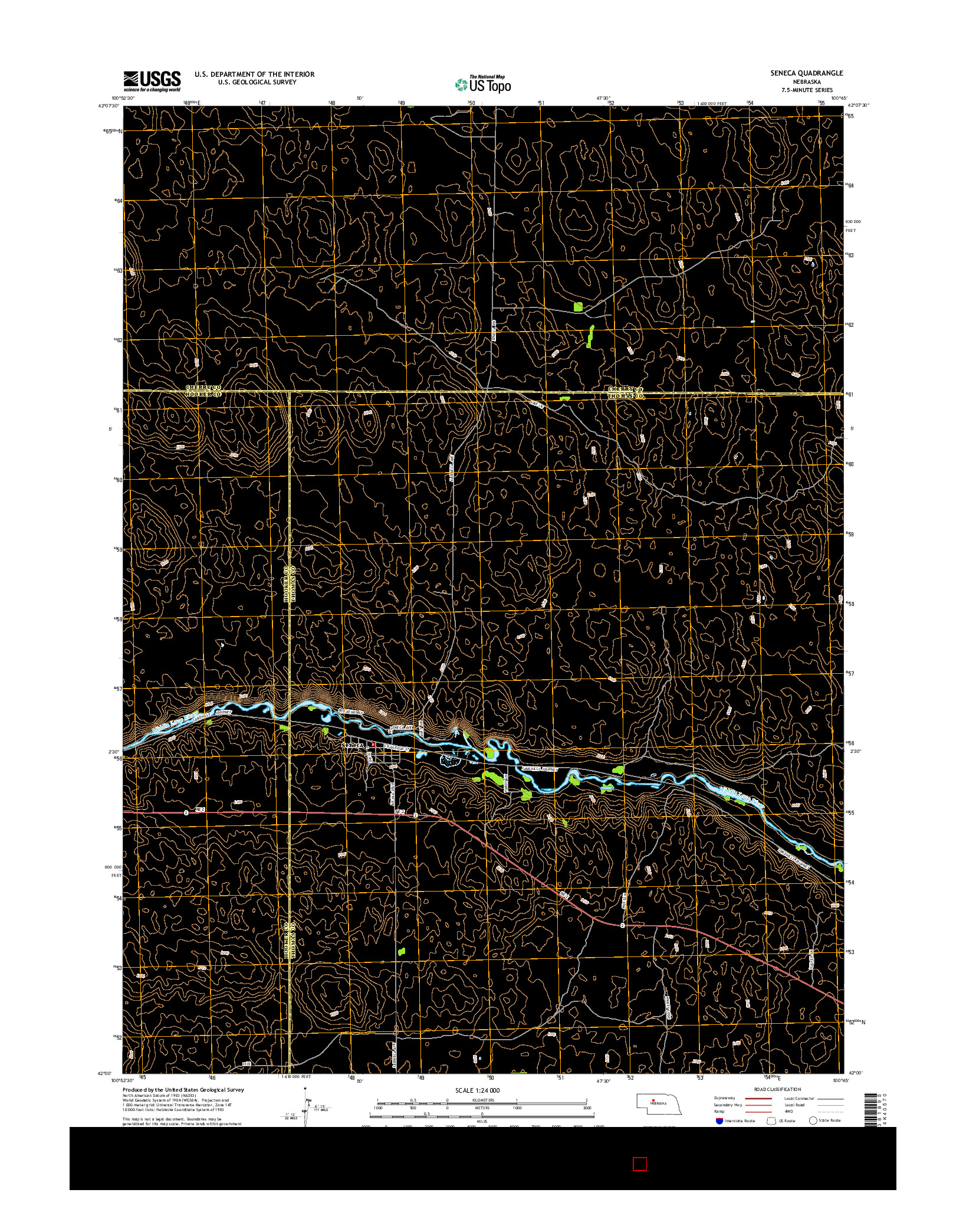 USGS US TOPO 7.5-MINUTE MAP FOR SENECA, NE 2014