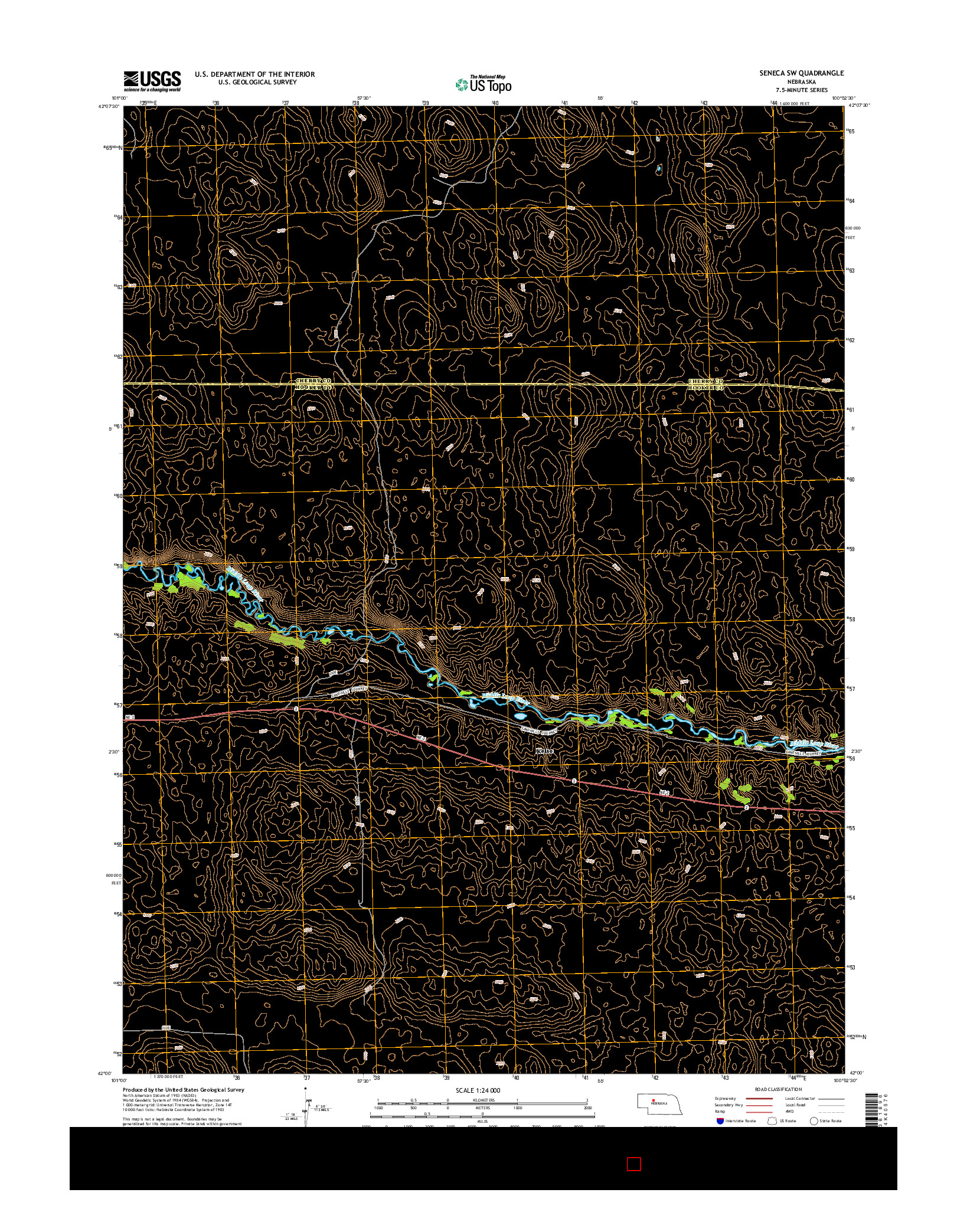 USGS US TOPO 7.5-MINUTE MAP FOR SENECA SW, NE 2014