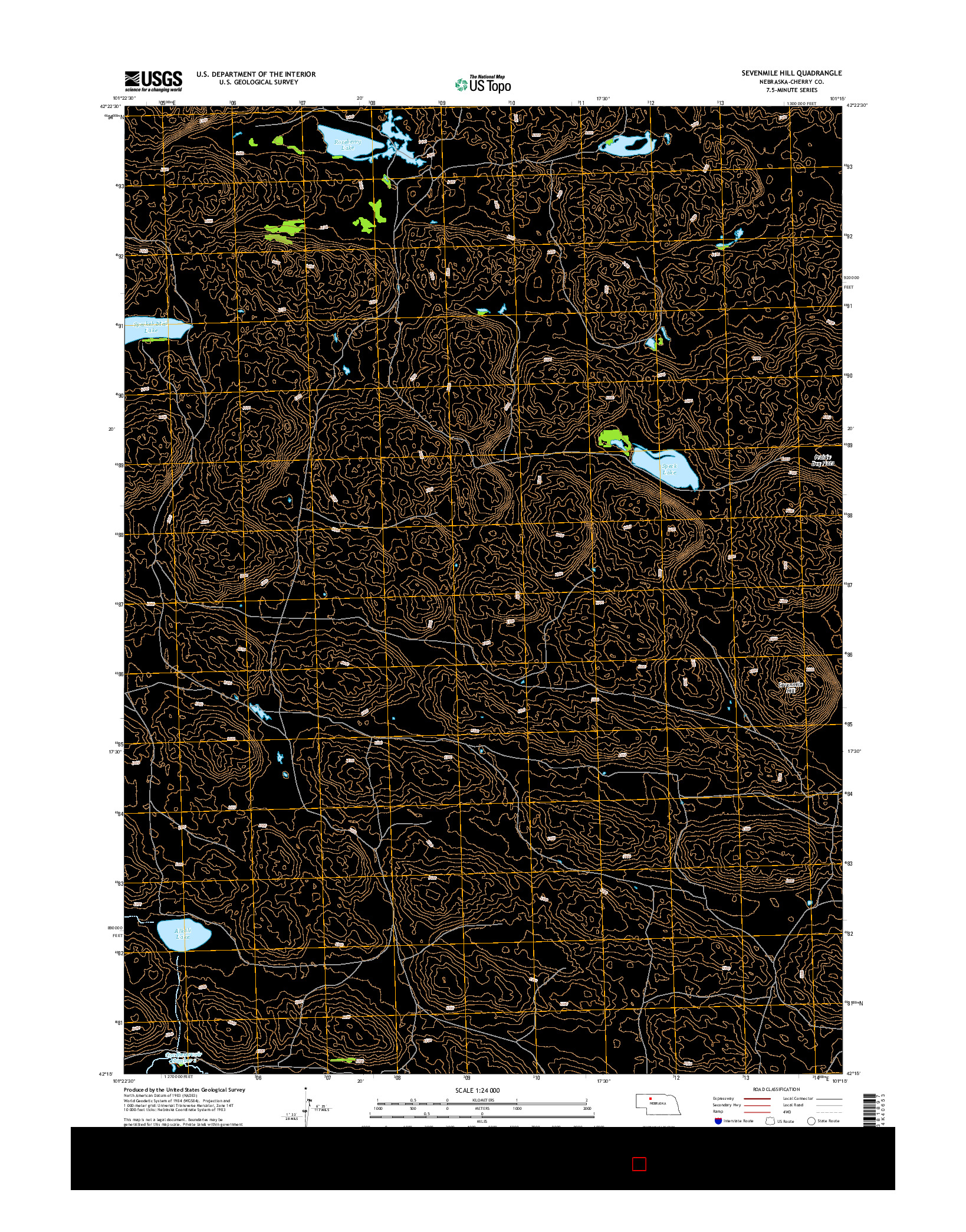 USGS US TOPO 7.5-MINUTE MAP FOR SEVENMILE HILL, NE 2014