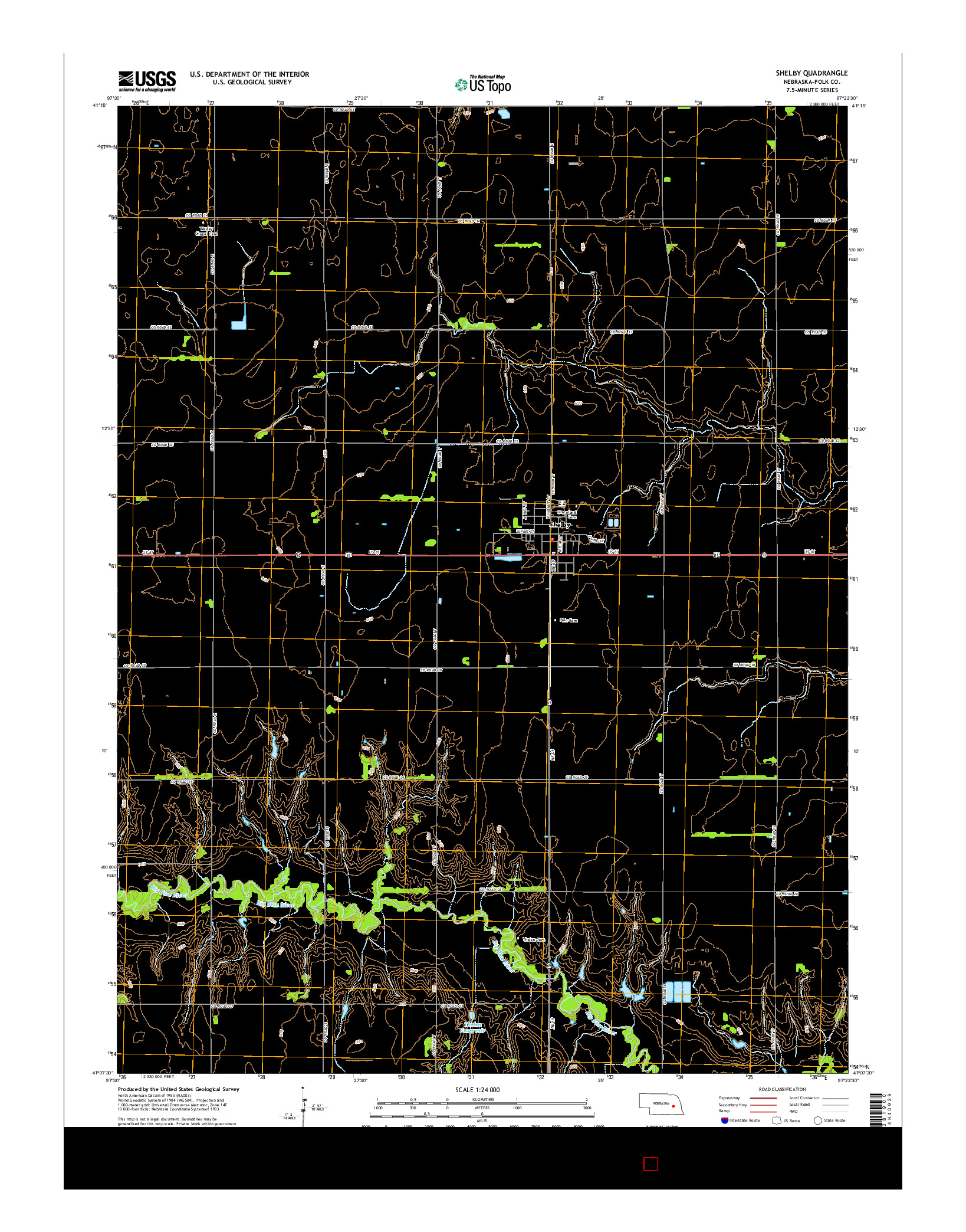 USGS US TOPO 7.5-MINUTE MAP FOR SHELBY, NE 2014