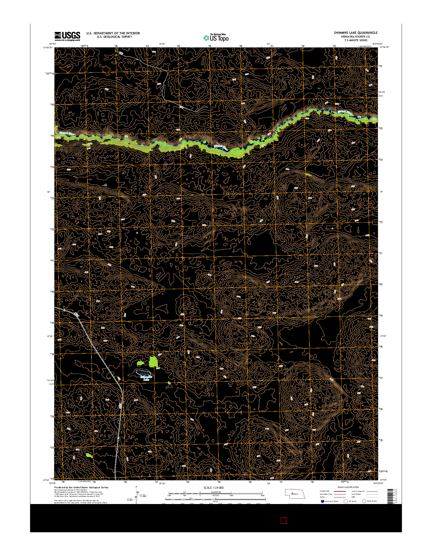 USGS US TOPO 7.5-MINUTE MAP FOR SHIMMINS LAKE, NE 2014
