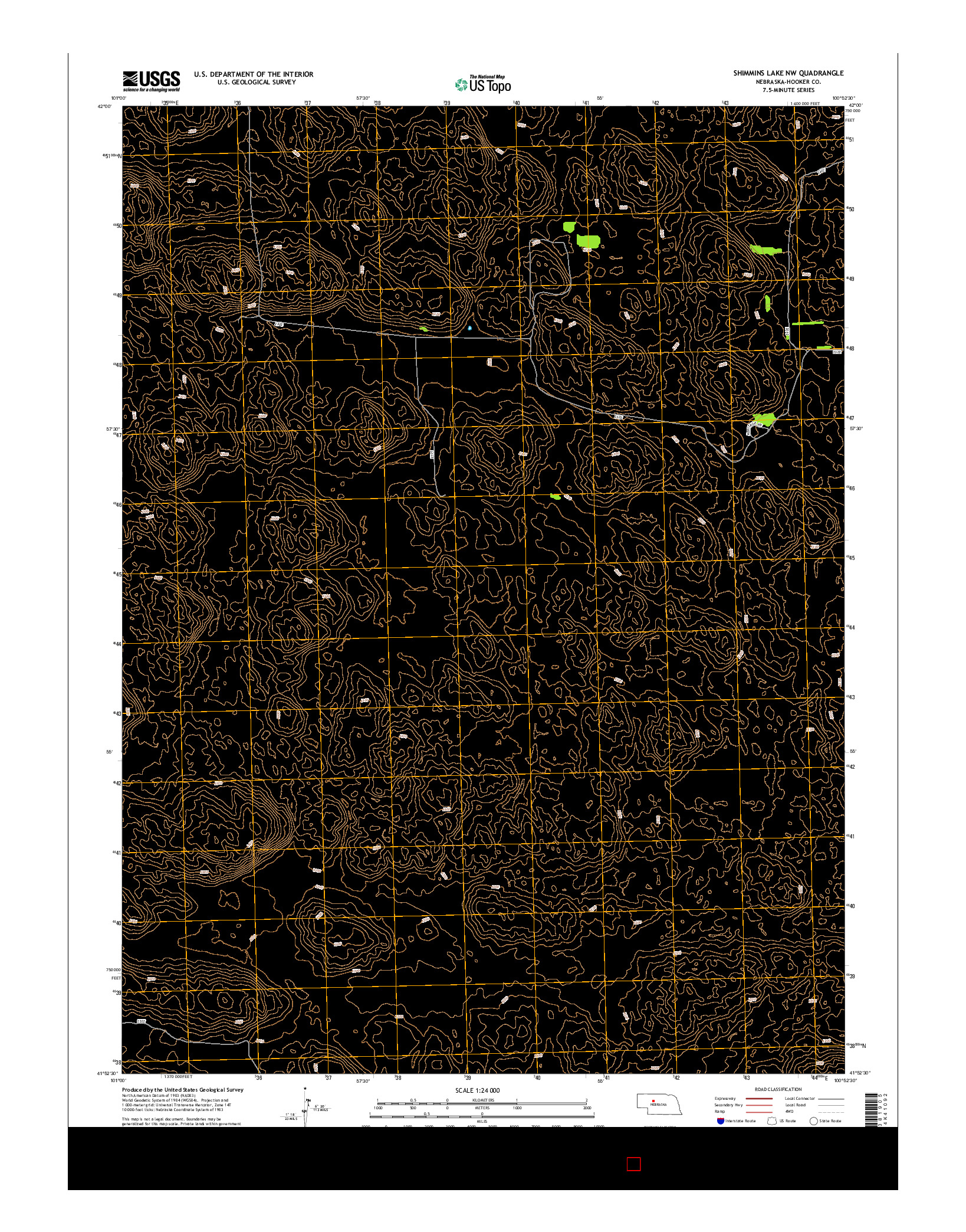 USGS US TOPO 7.5-MINUTE MAP FOR SHIMMINS LAKE NW, NE 2014