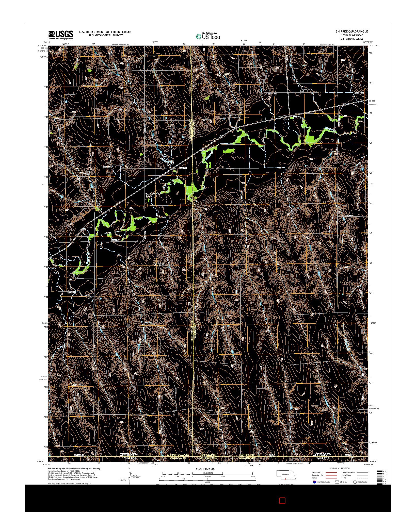USGS US TOPO 7.5-MINUTE MAP FOR SHIPPEE, NE-KS 2014
