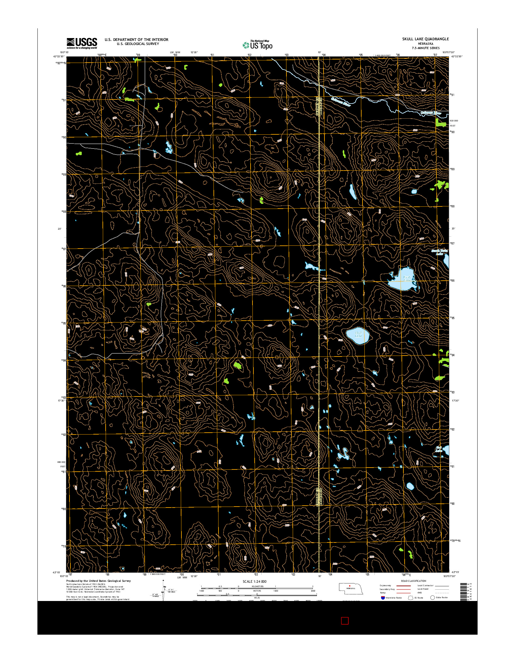 USGS US TOPO 7.5-MINUTE MAP FOR SKULL LAKE, NE 2014