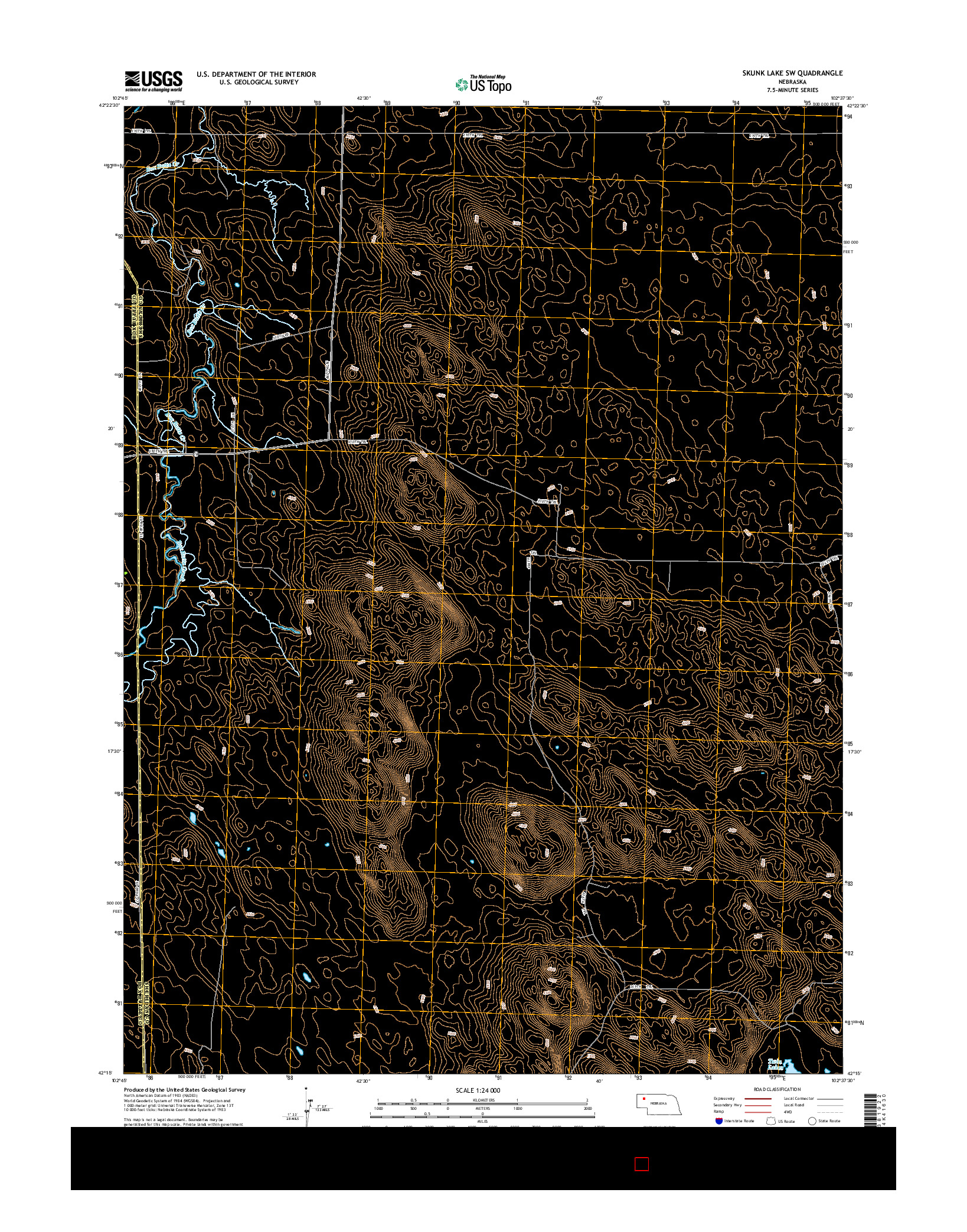 USGS US TOPO 7.5-MINUTE MAP FOR SKUNK LAKE SW, NE 2014