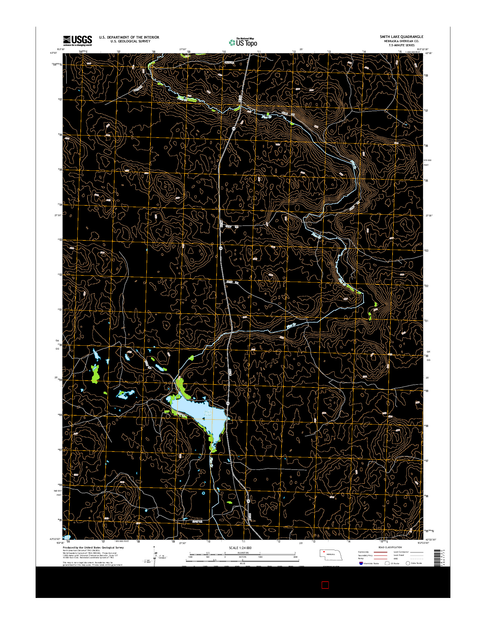 USGS US TOPO 7.5-MINUTE MAP FOR SMITH LAKE, NE 2014