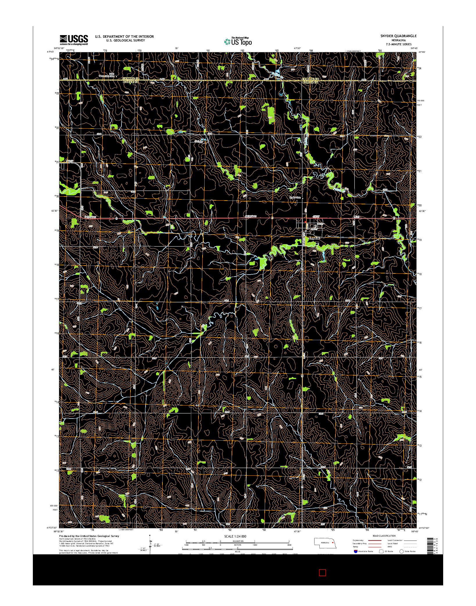 USGS US TOPO 7.5-MINUTE MAP FOR SNYDER, NE 2014