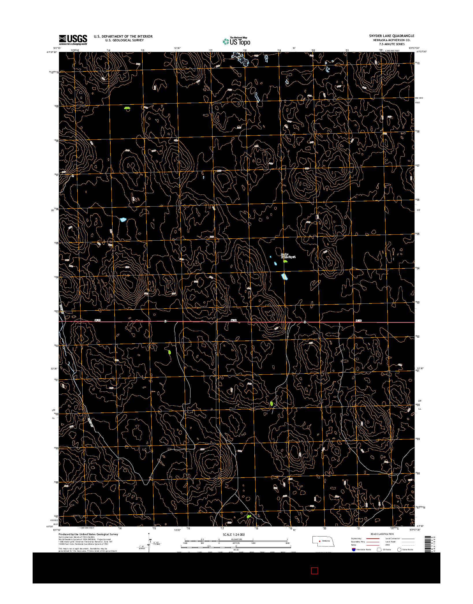 USGS US TOPO 7.5-MINUTE MAP FOR SNYDER LAKE, NE 2014