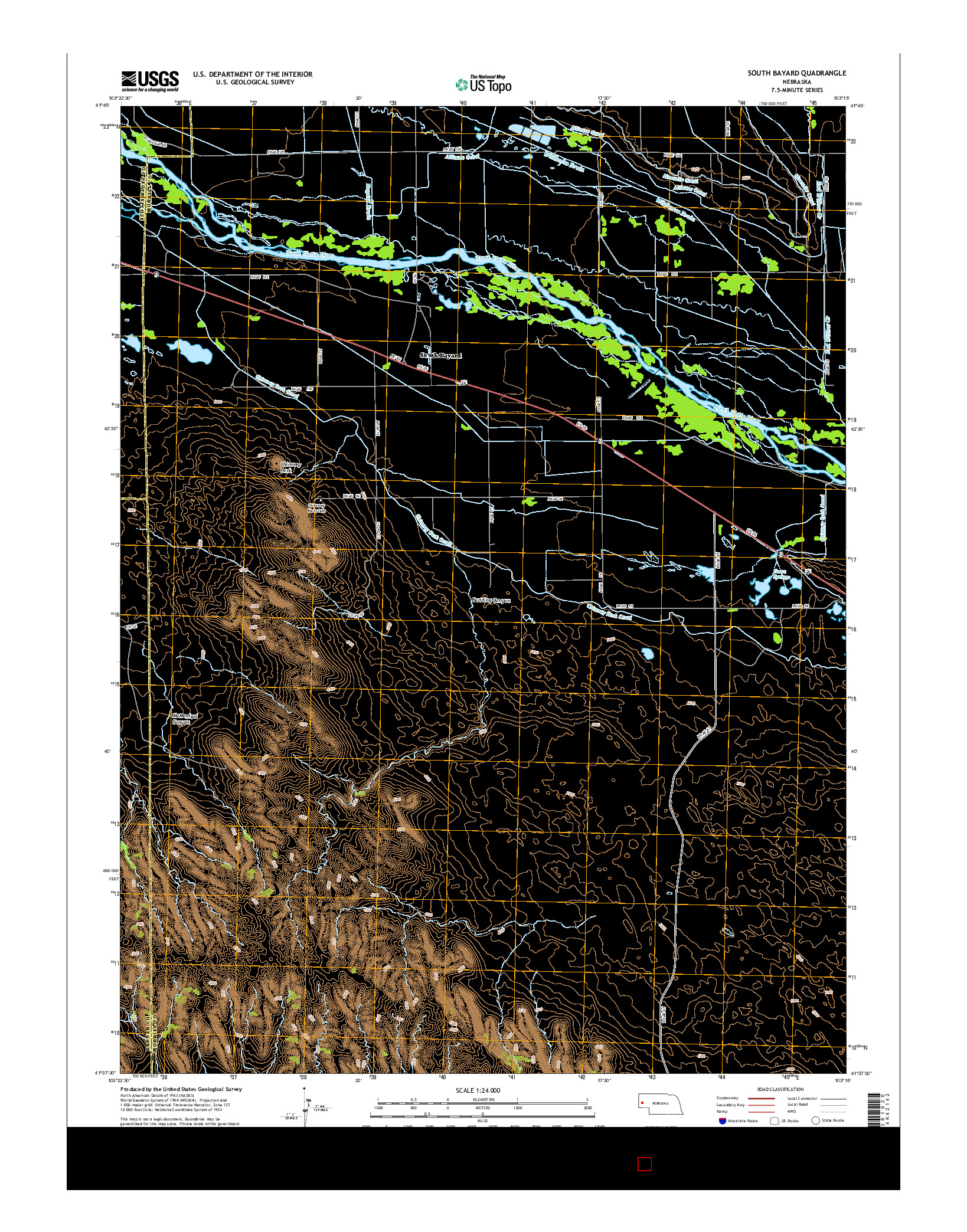 USGS US TOPO 7.5-MINUTE MAP FOR SOUTH BAYARD, NE 2014