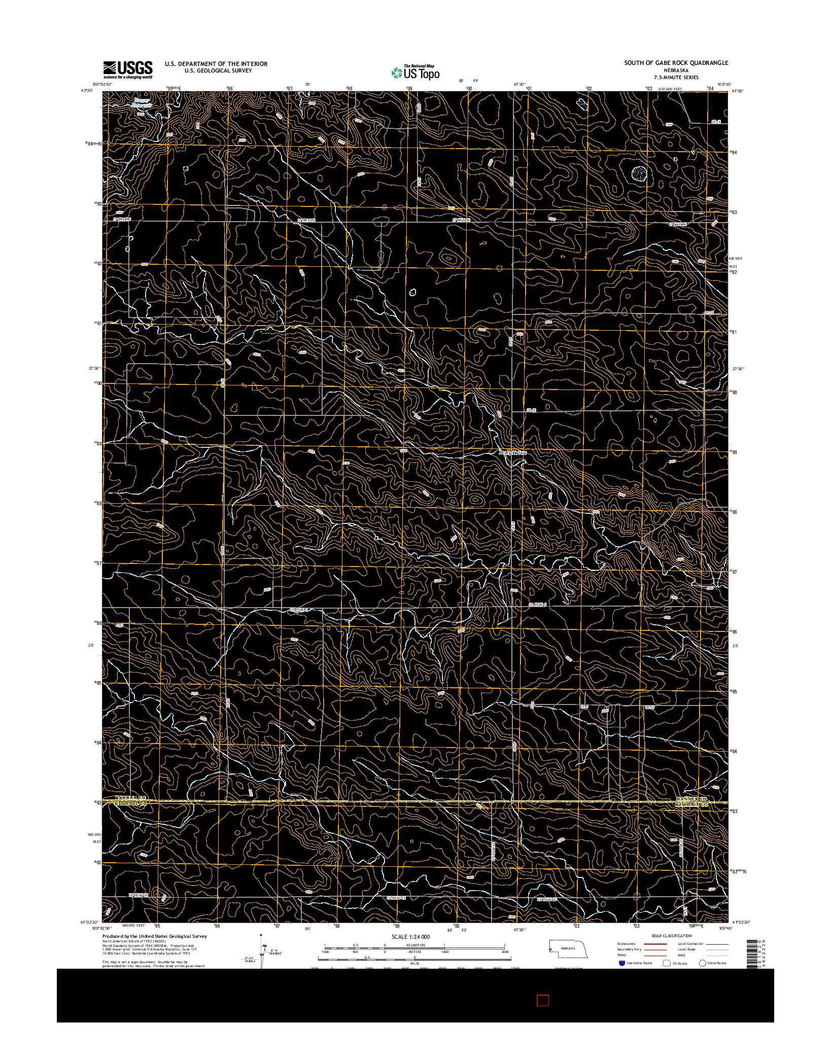 USGS US TOPO 7.5-MINUTE MAP FOR SOUTH OF GABE ROCK, NE 2014