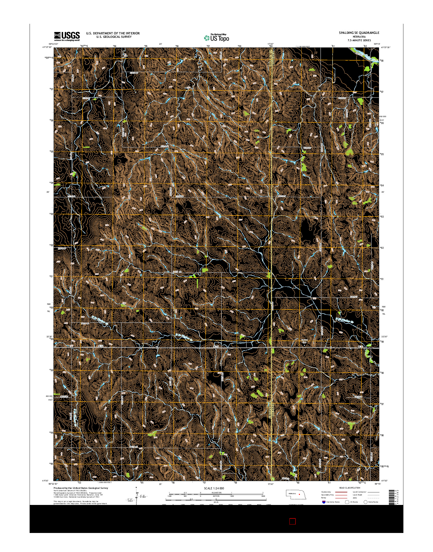 USGS US TOPO 7.5-MINUTE MAP FOR SPALDING SE, NE 2014
