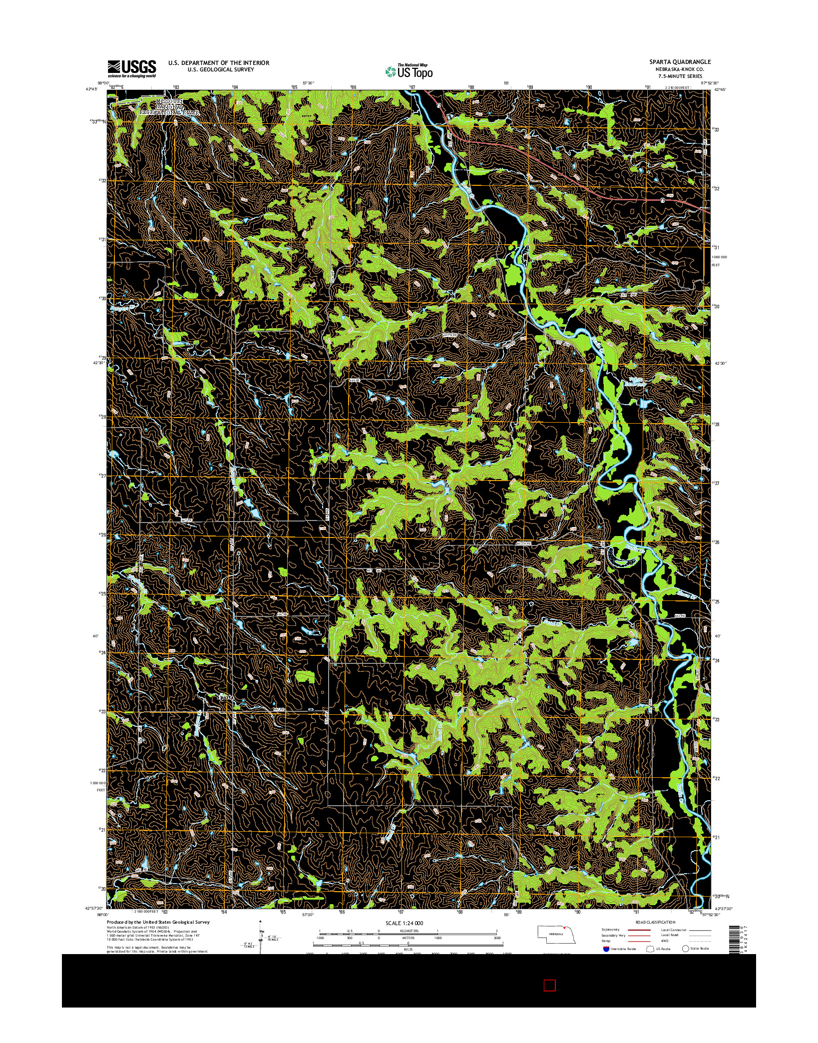 USGS US TOPO 7.5-MINUTE MAP FOR SPARTA, NE 2014