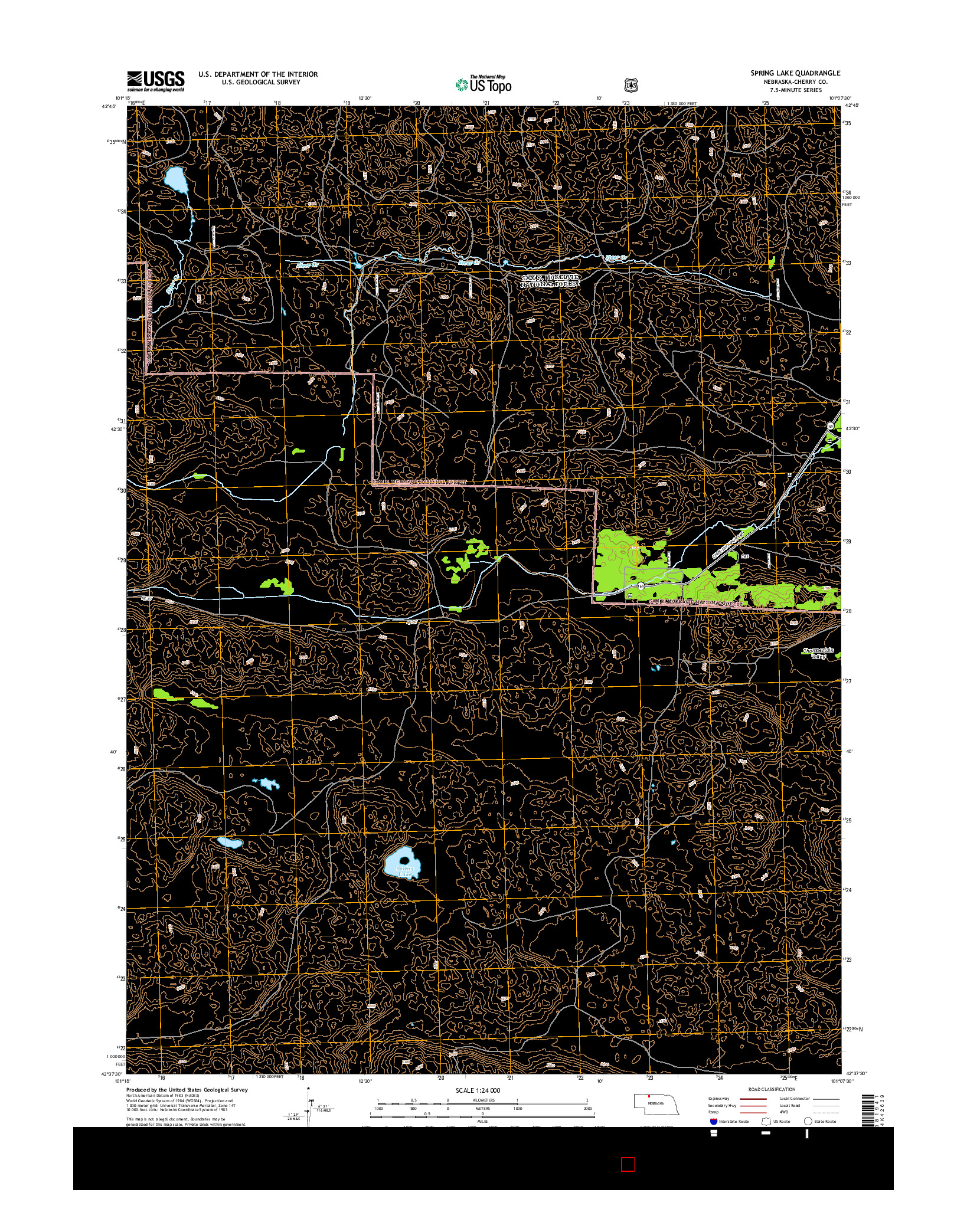 USGS US TOPO 7.5-MINUTE MAP FOR SPRING LAKE, NE 2014