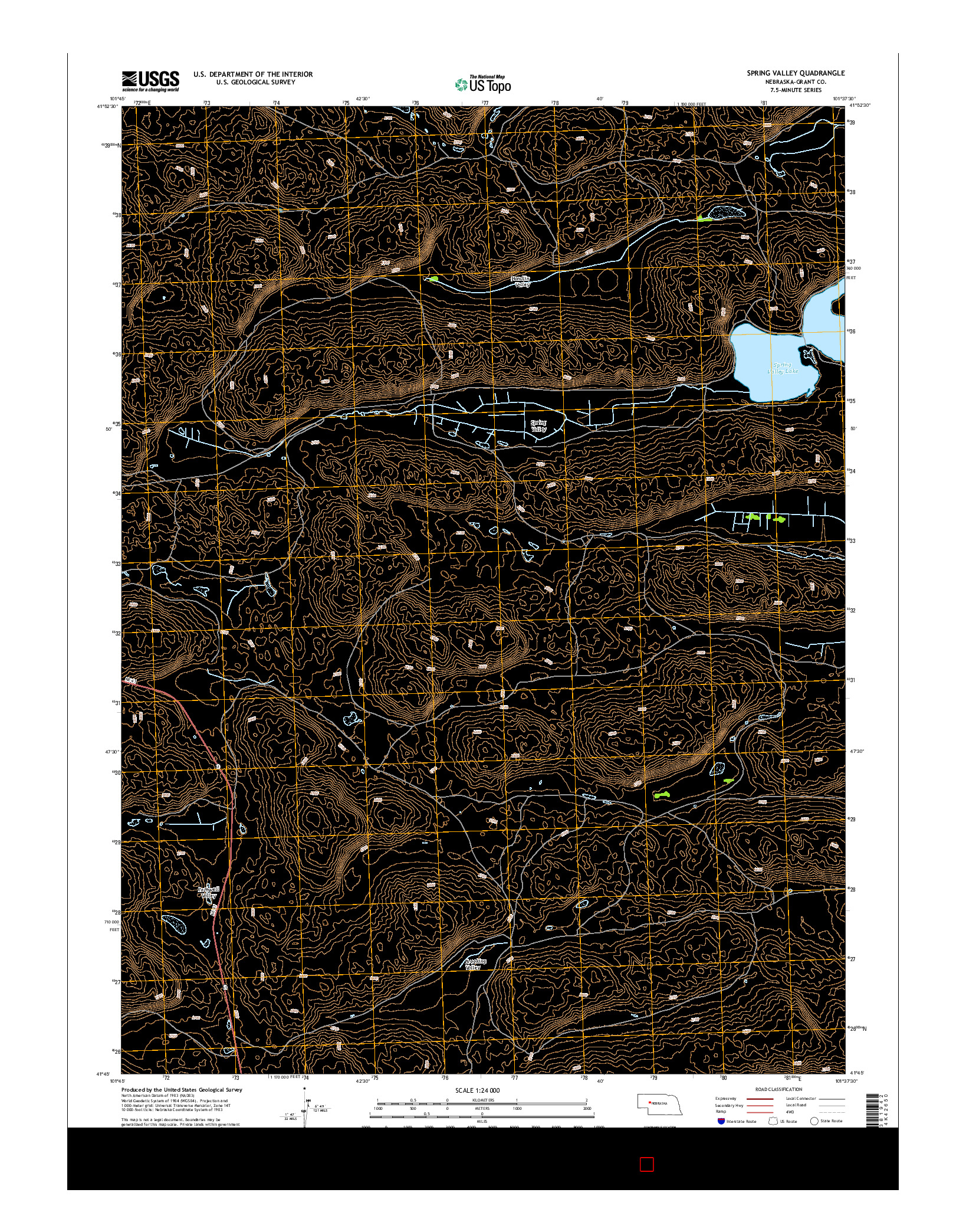 USGS US TOPO 7.5-MINUTE MAP FOR SPRING VALLEY, NE 2014