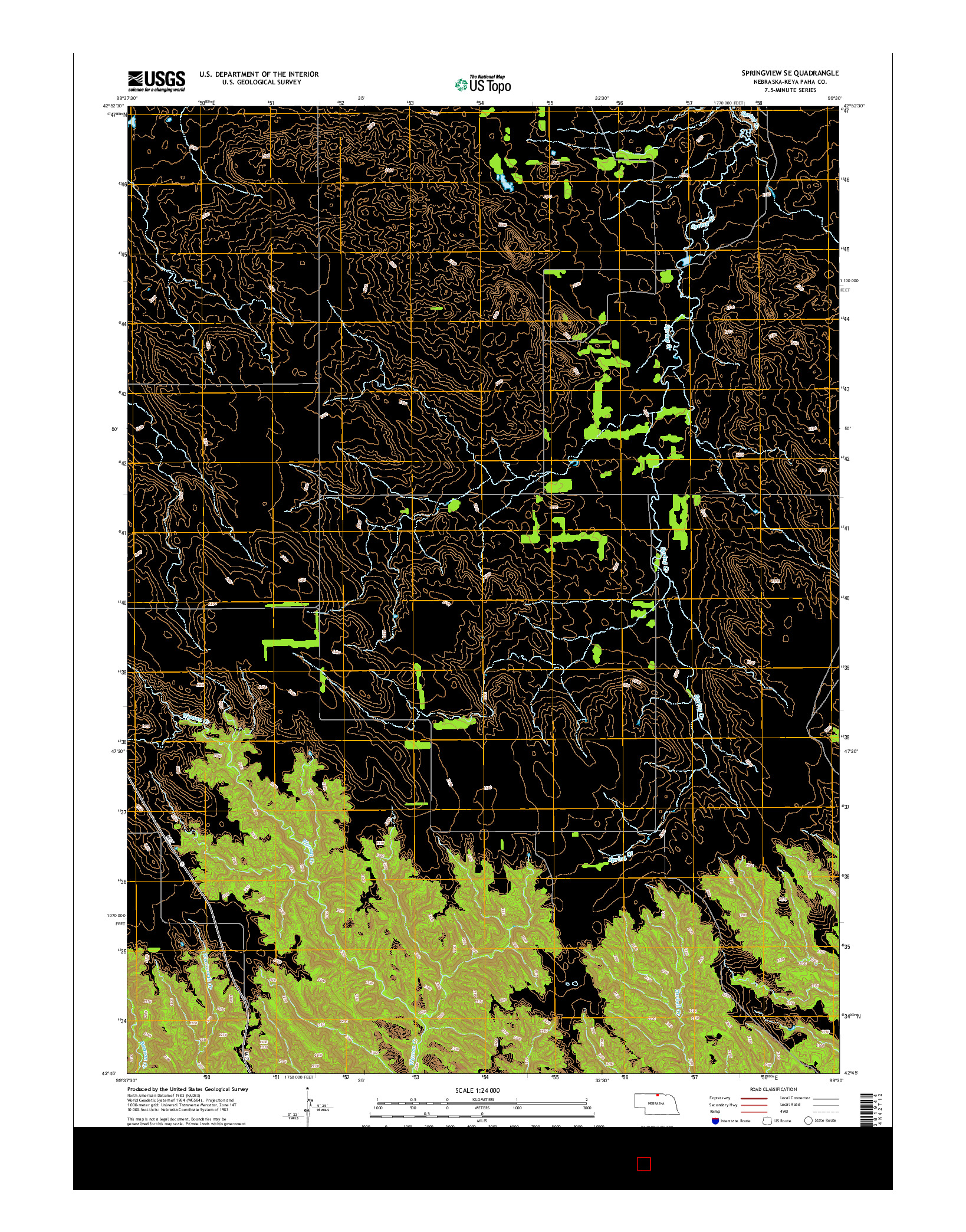 USGS US TOPO 7.5-MINUTE MAP FOR SPRINGVIEW SE, NE 2014