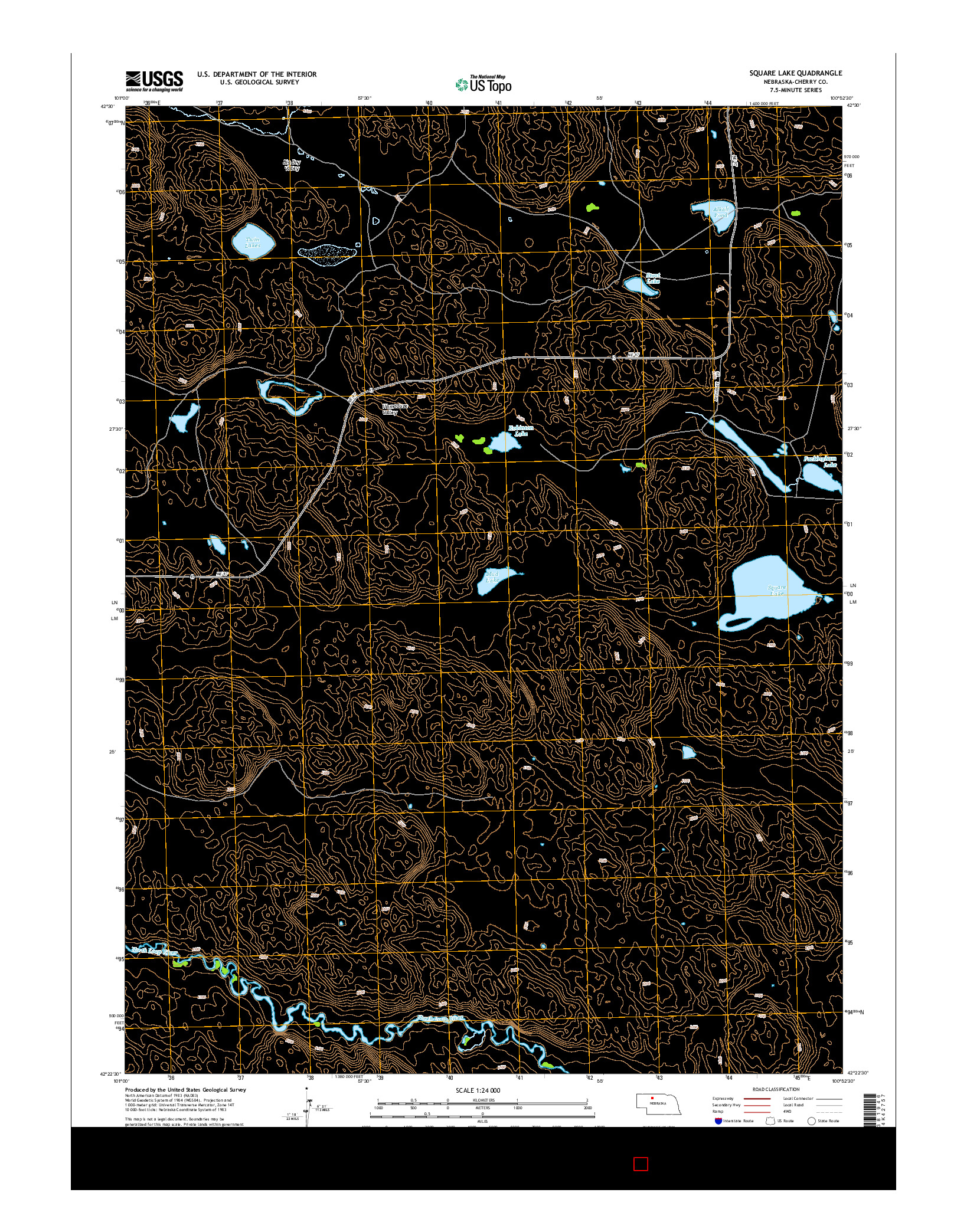 USGS US TOPO 7.5-MINUTE MAP FOR SQUARE LAKE, NE 2014
