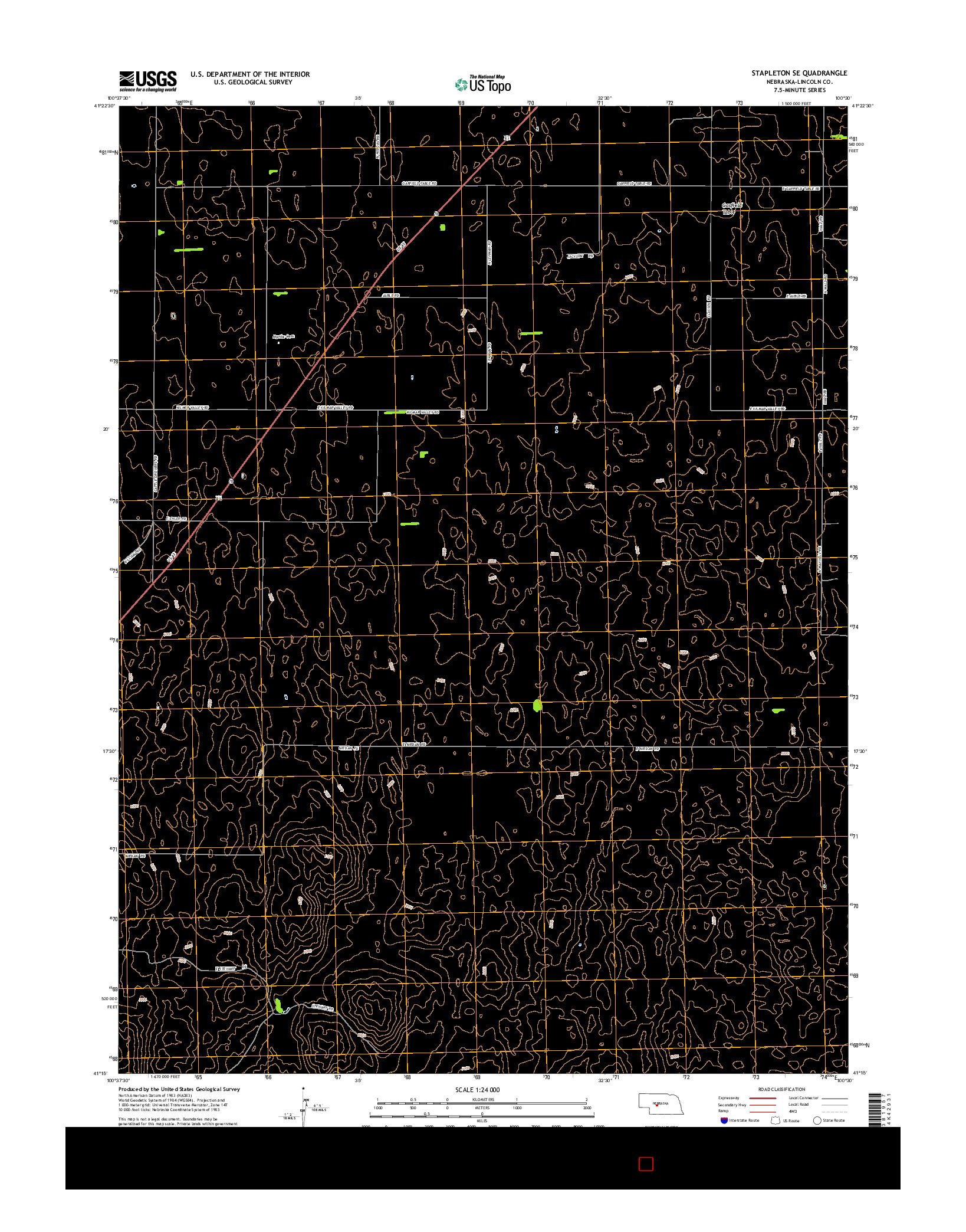 USGS US TOPO 7.5-MINUTE MAP FOR STAPLETON SE, NE 2014